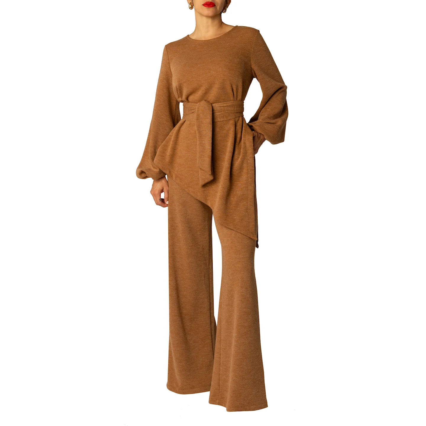 "Daniela" Asymmetric Camel Top - Image 3