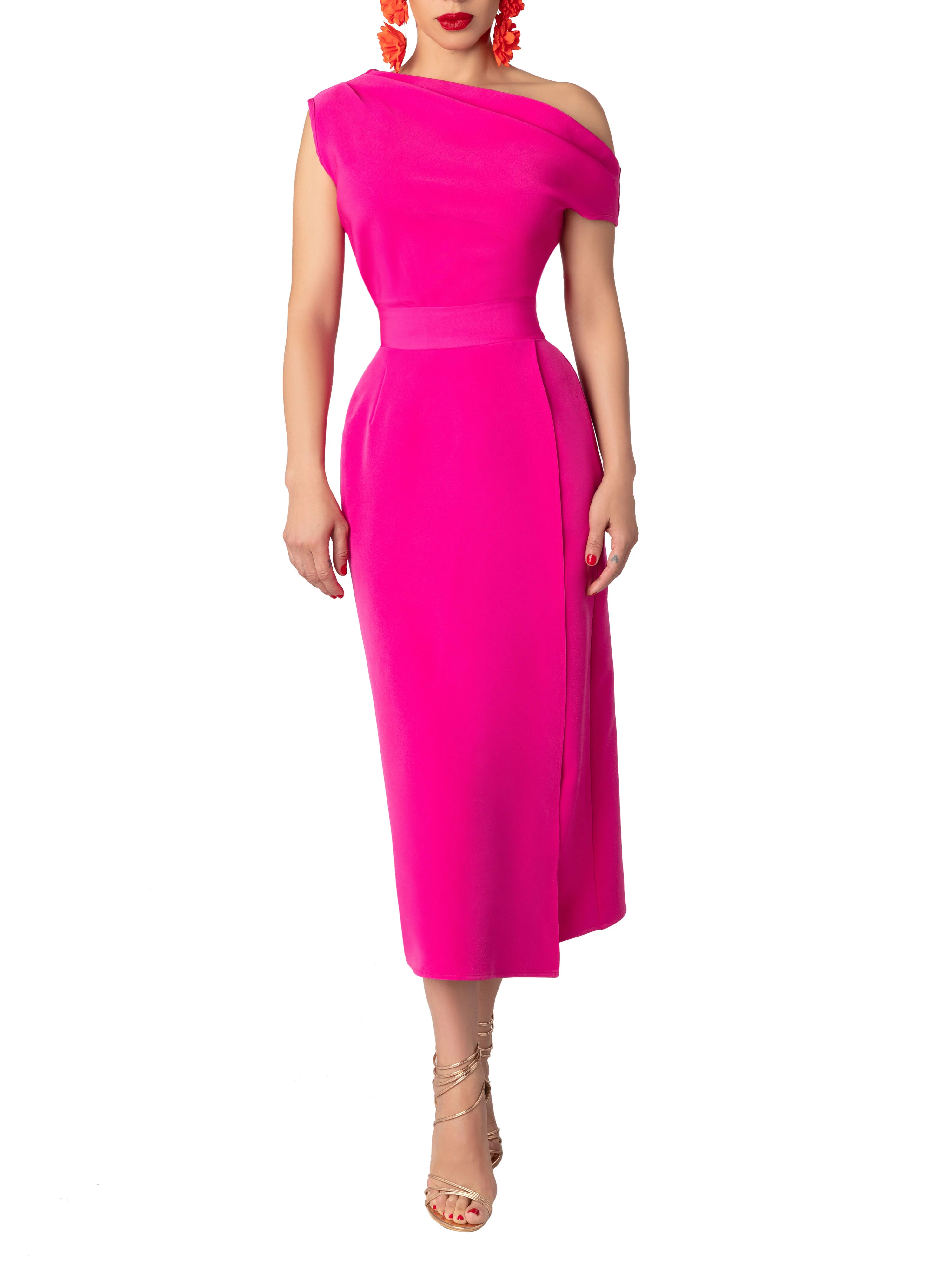 "Darling" Pink Off Shoulder Dress - Image 3