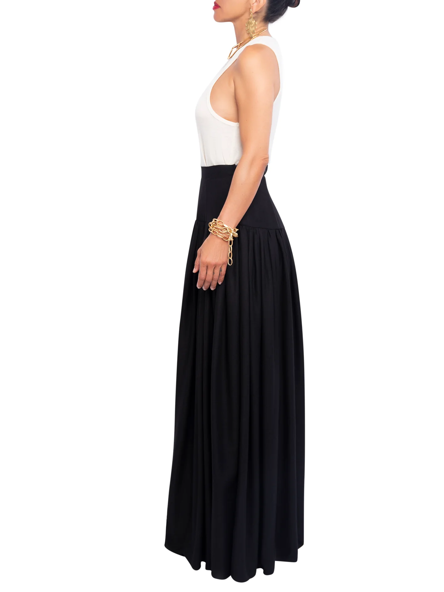 “Decker - Black” Drop Waist Maxi Skirt - Image 6