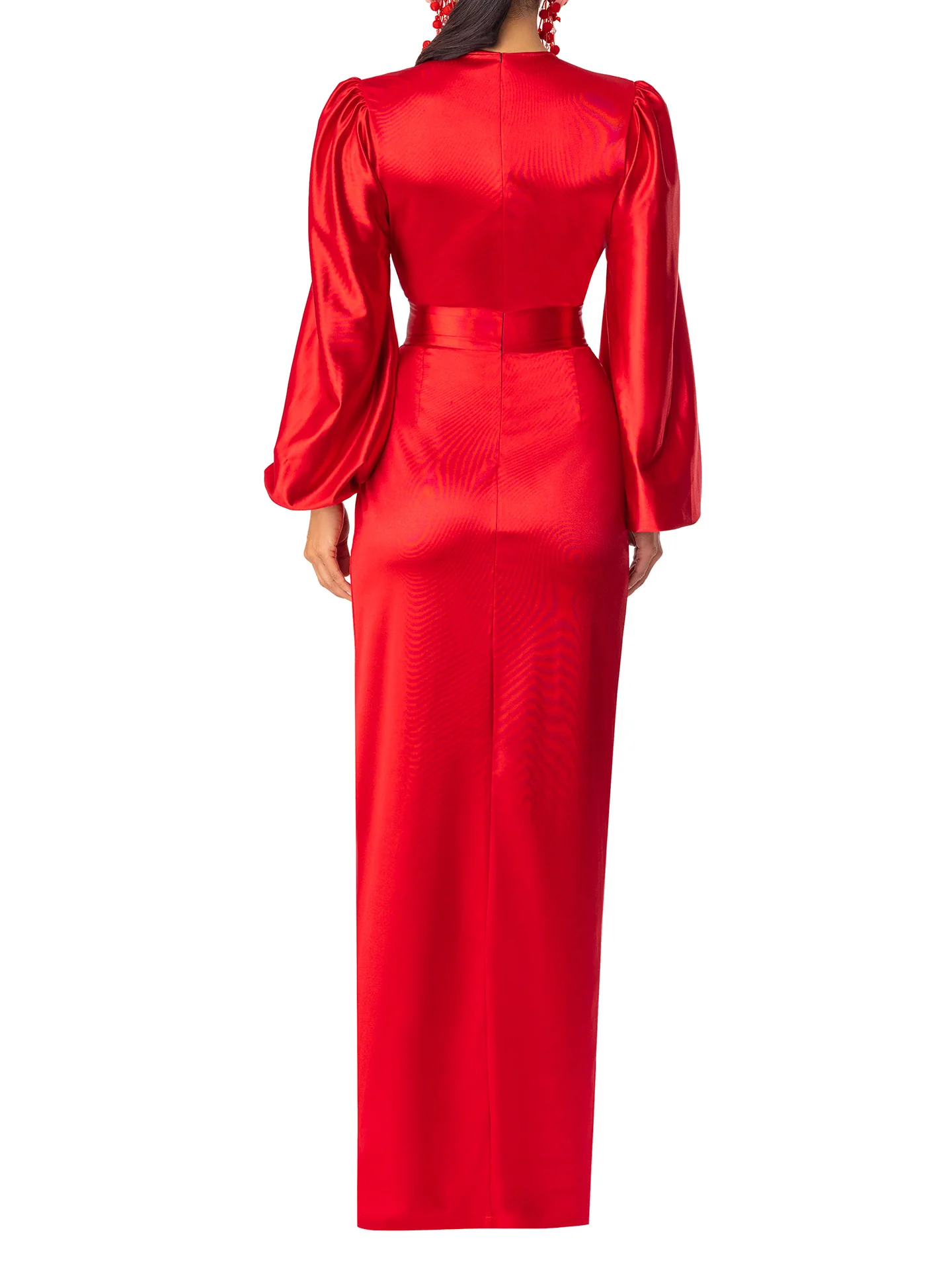 "Diamond" Red Deep V Maxi Dress - Image 5