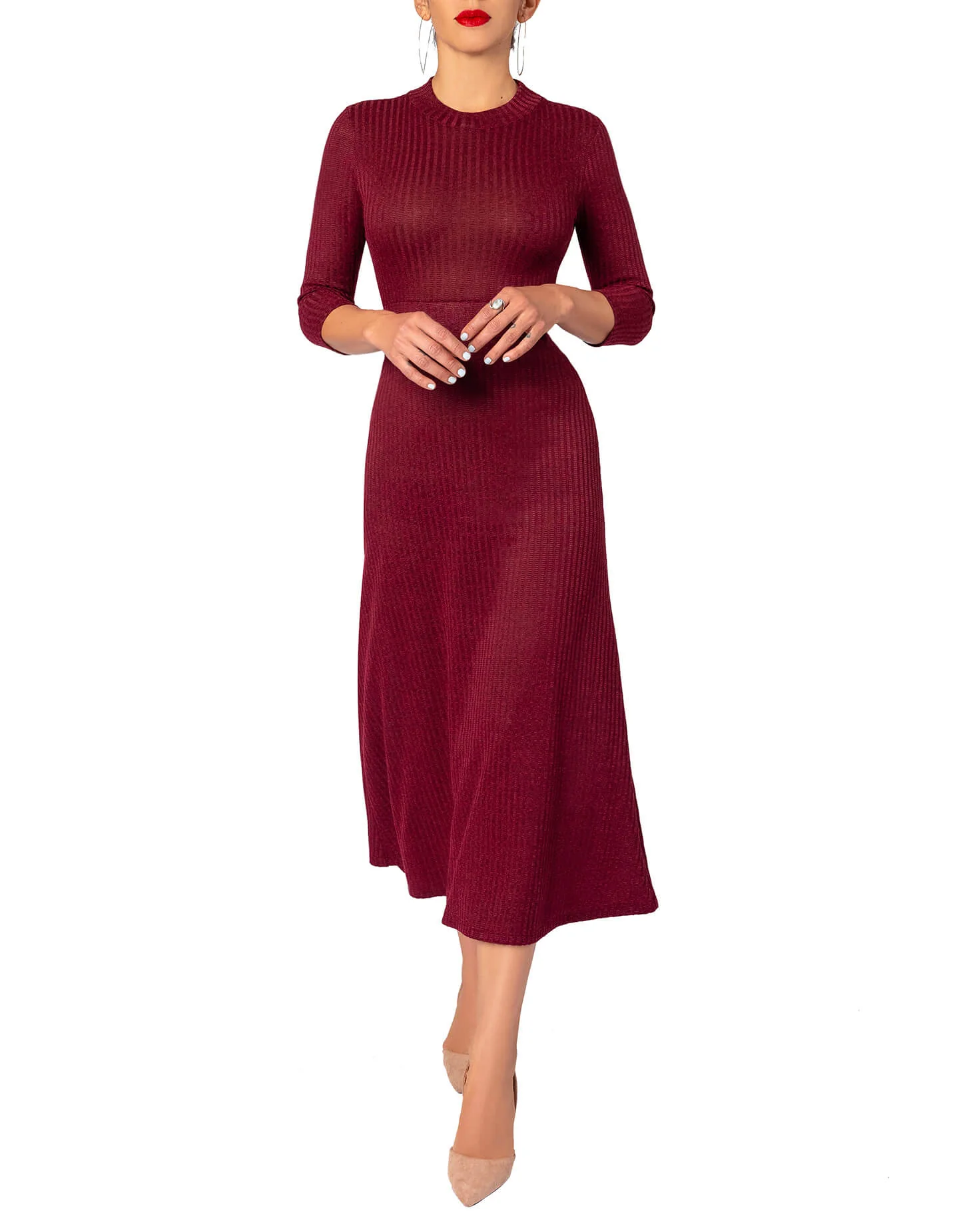 "Diane" Burgundy Mock Dress - Image 3