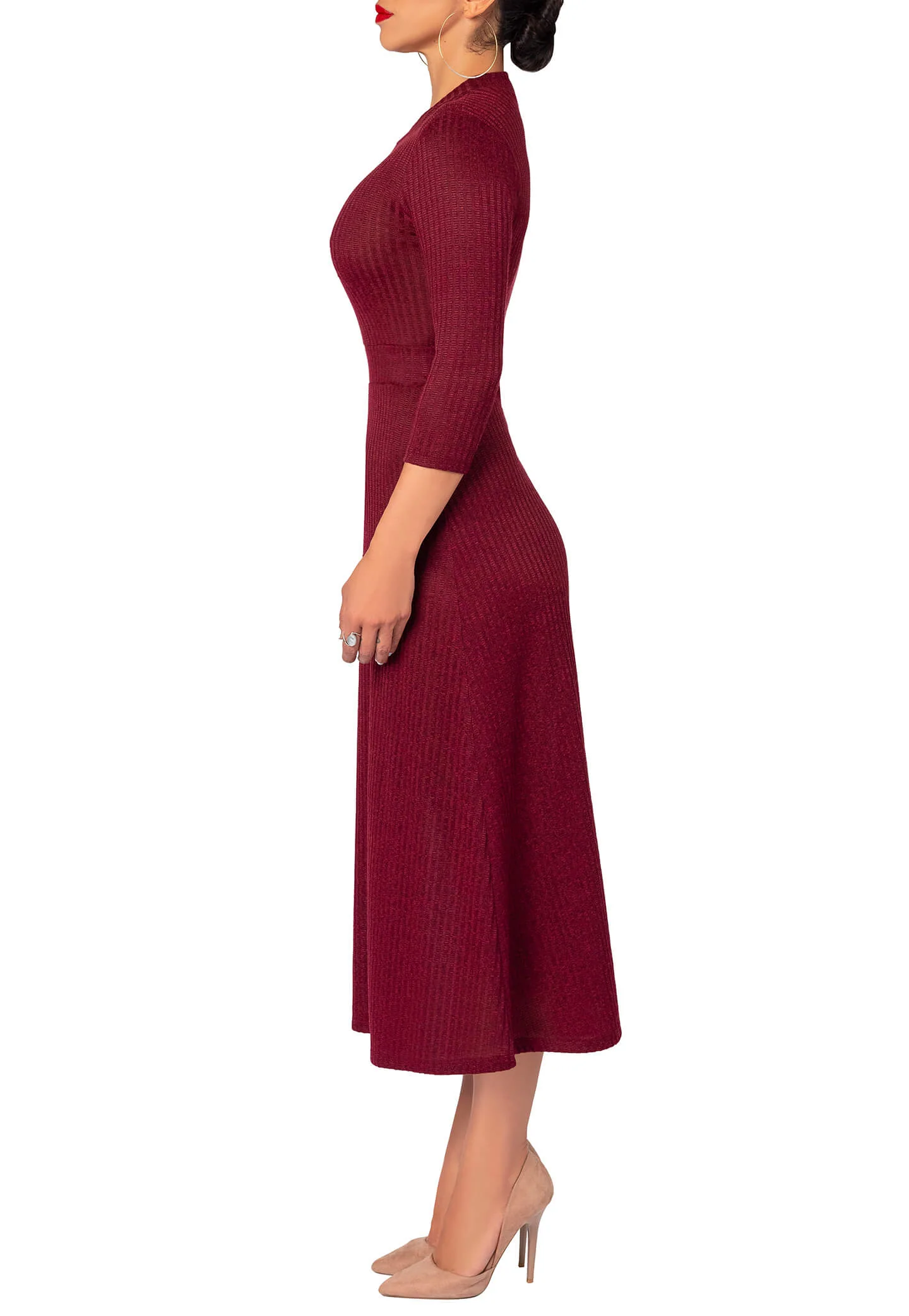 "Diane" Burgundy Mock Dress - Image 6