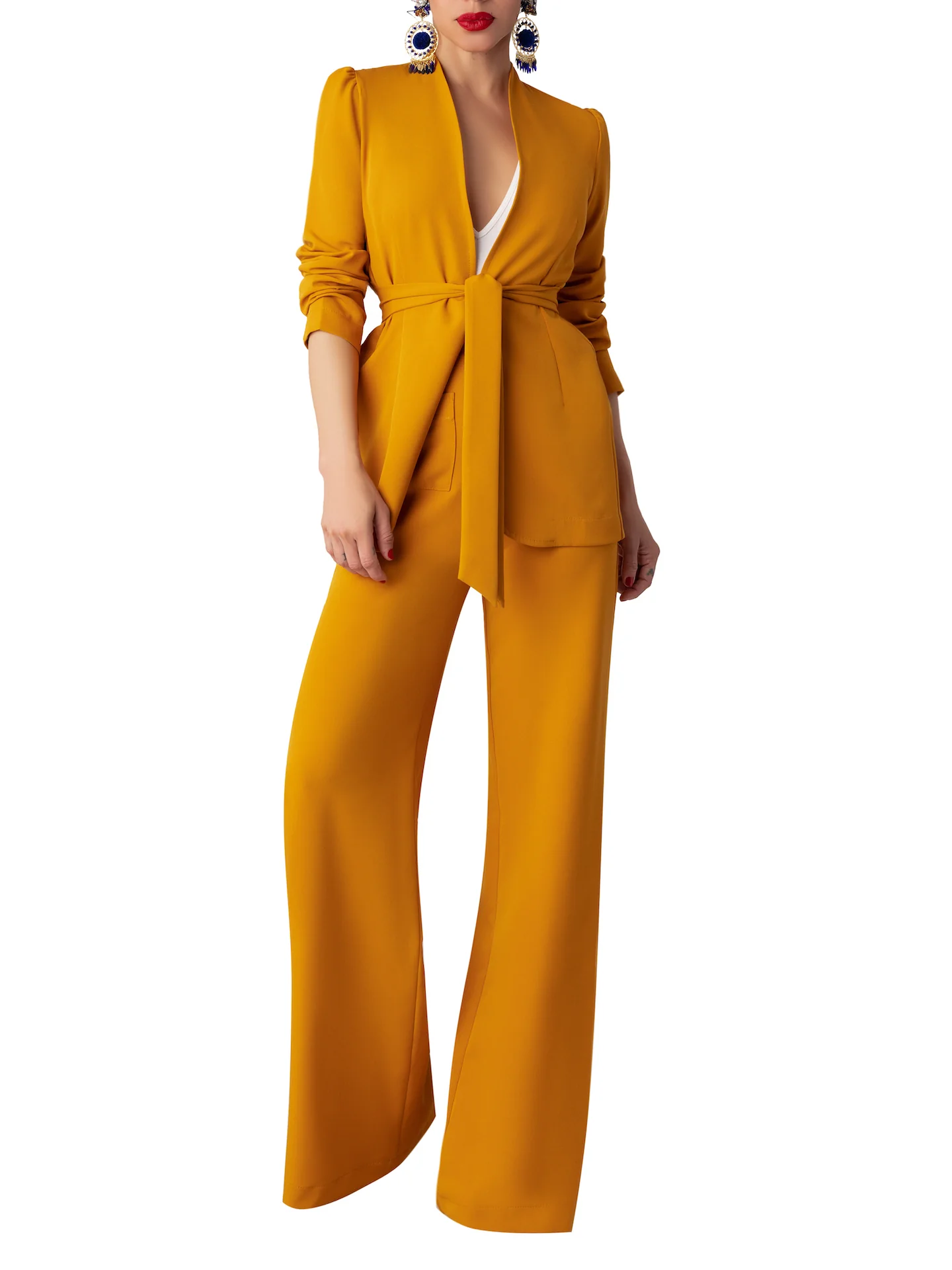 "Durian" Unlined Mustard Blazer - Image 4