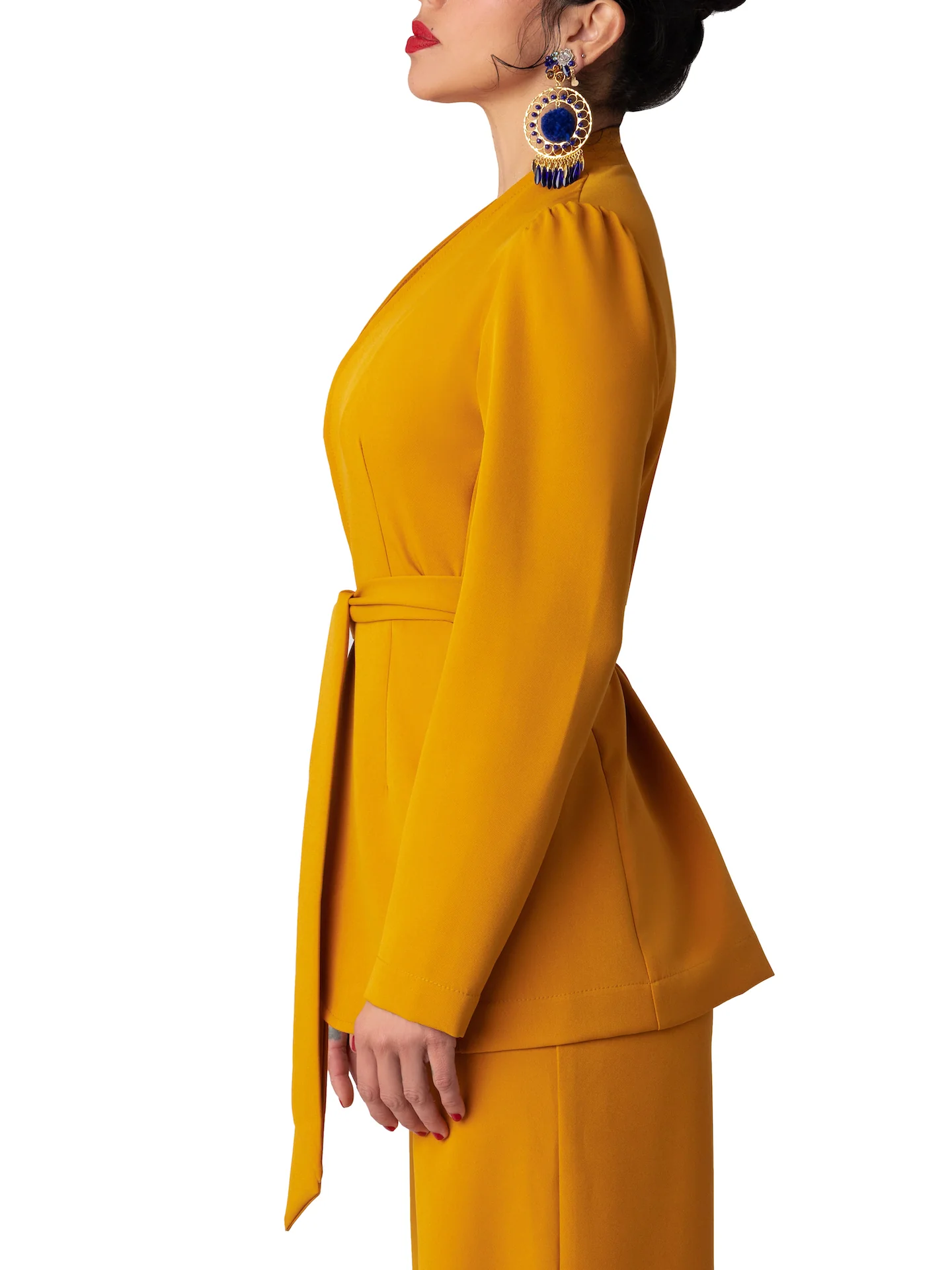 "Durian" Unlined Mustard Blazer - Image 6