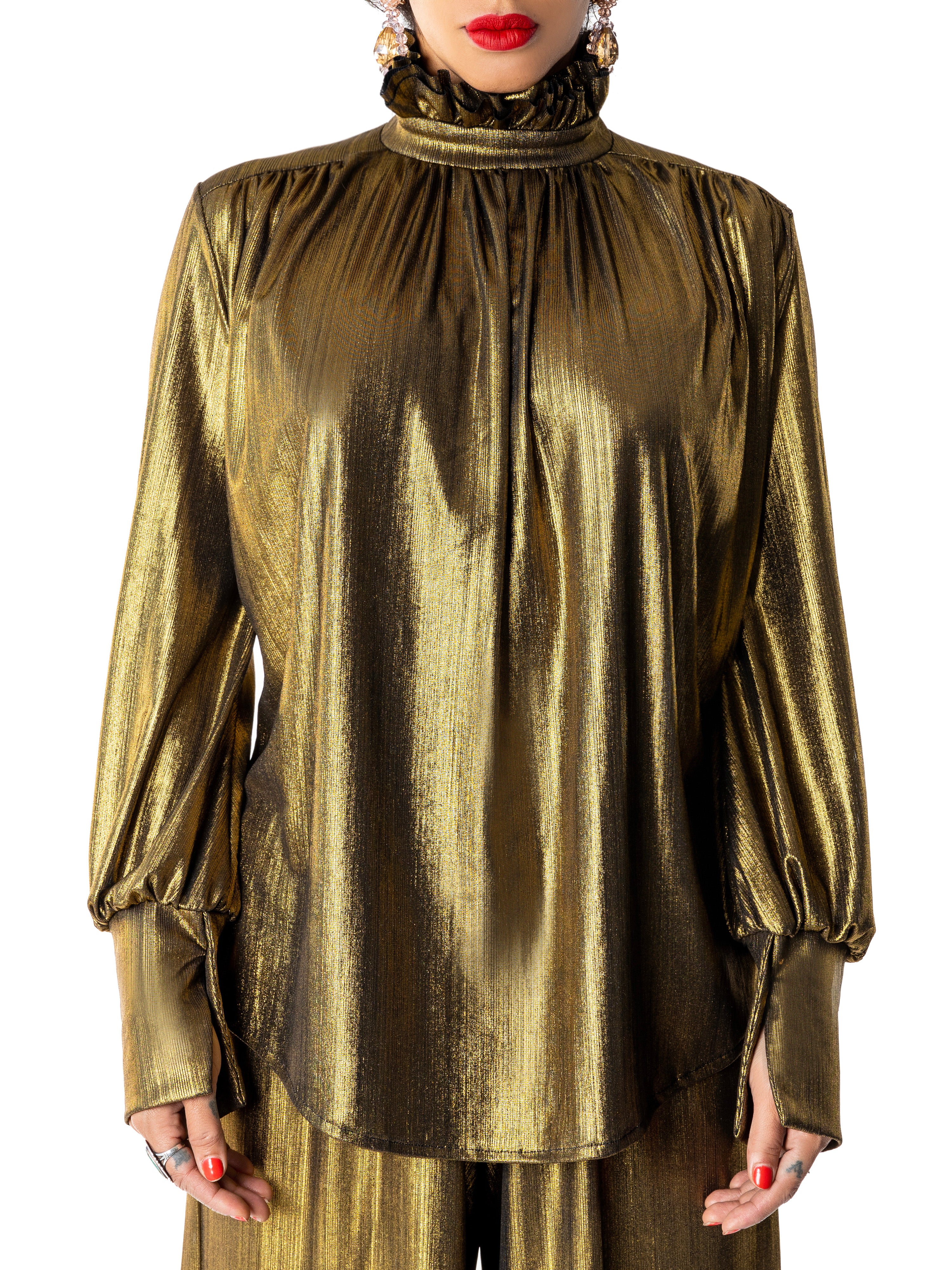 "Dynasty" Gold Sleeve Top - Image 3