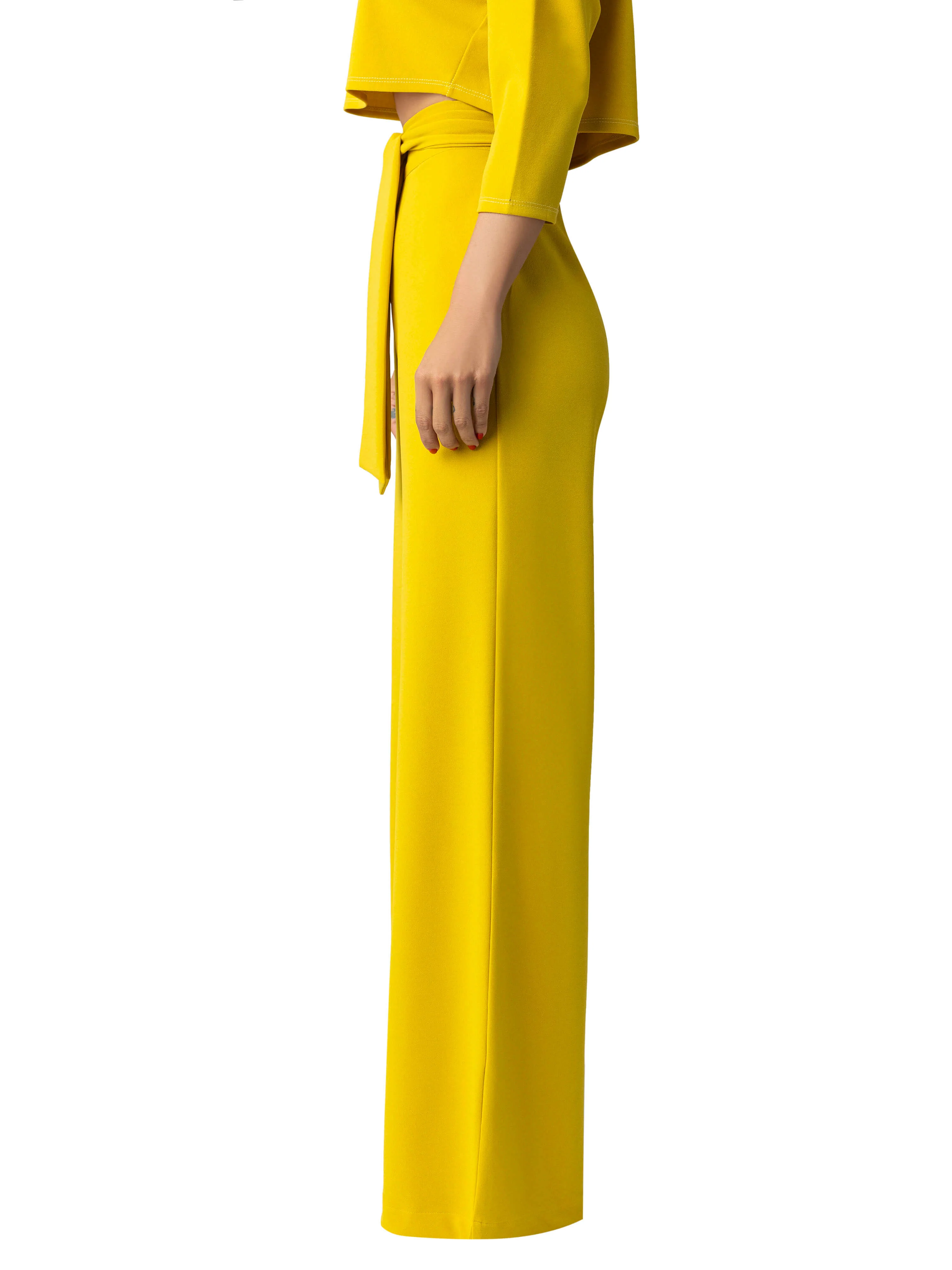 "Eden" Chartreuse Belted Pants - Image 5
