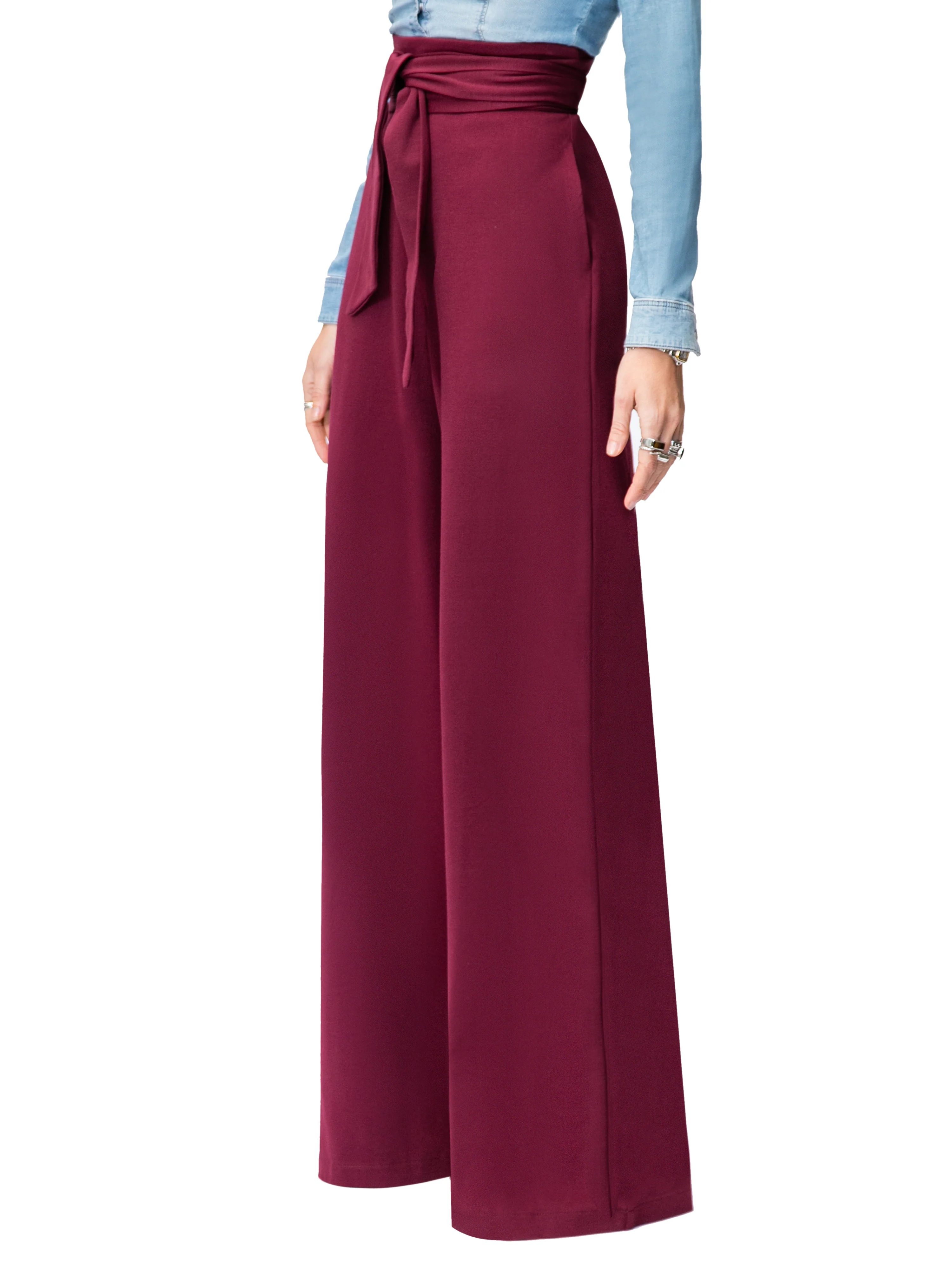 "Eleanor" Raisin Belted High Waist Pants - Image 3