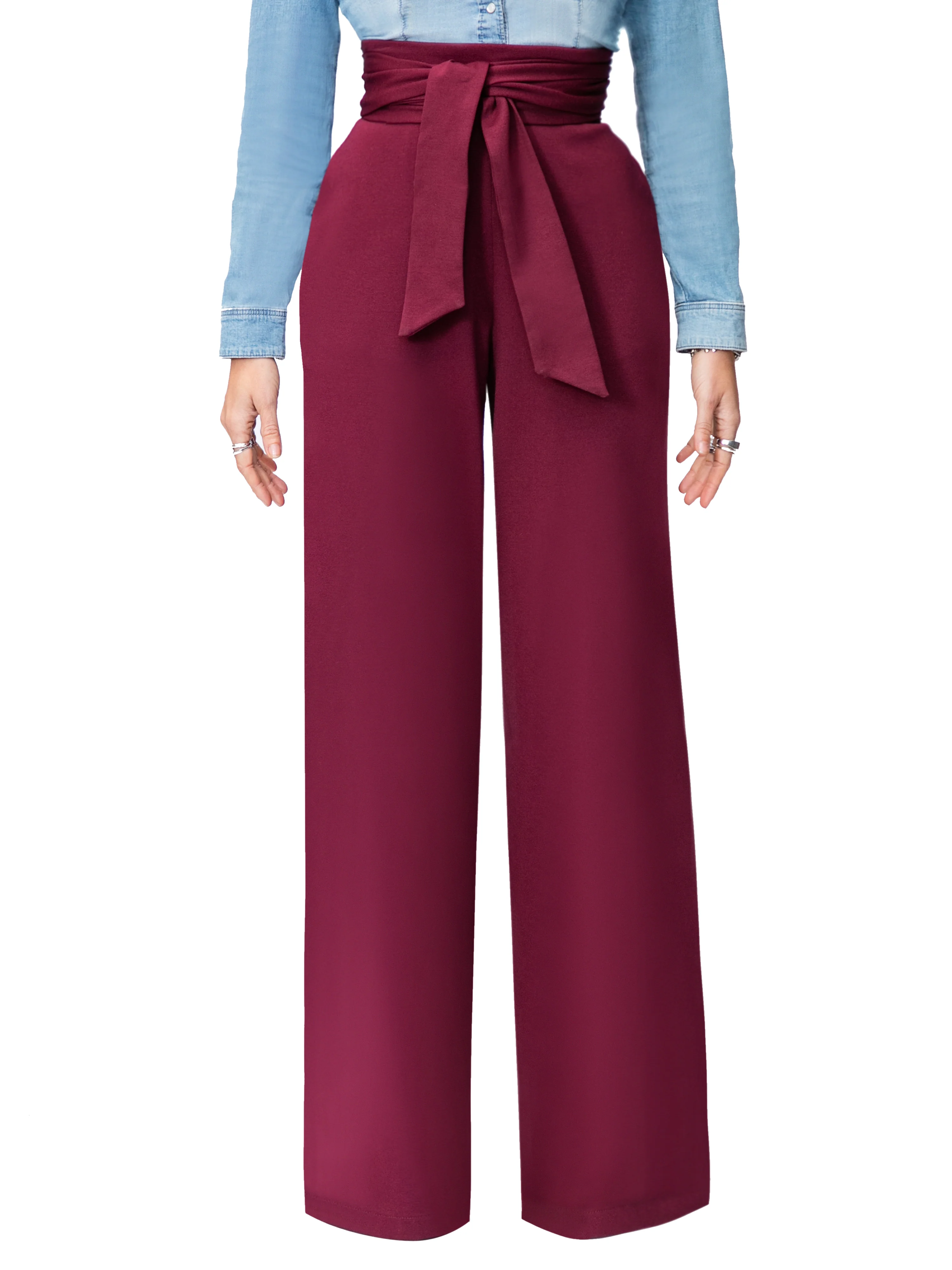 "Eleanor" Raisin Belted High Waist Pants - Image 4