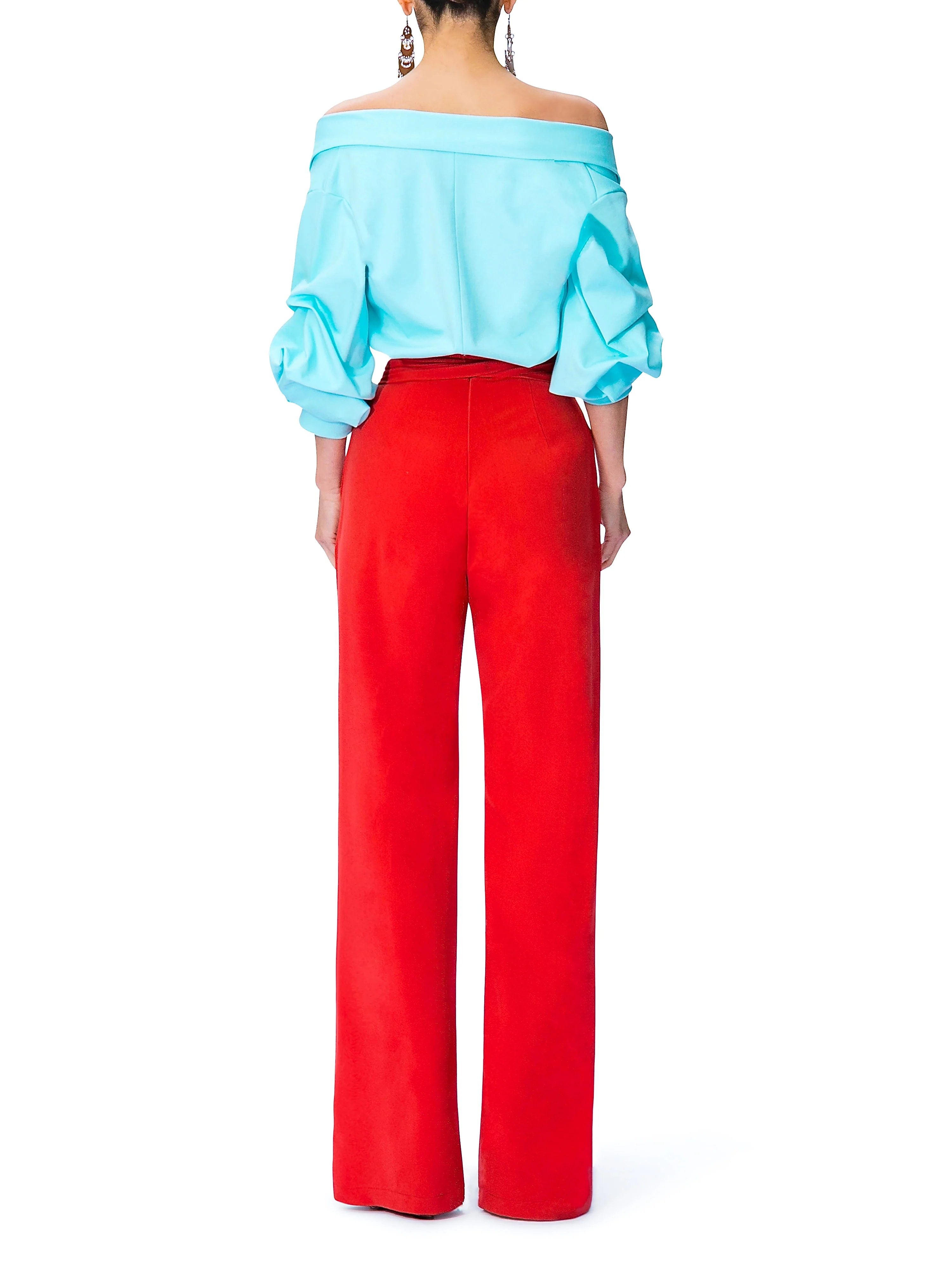 "Electra" Color Block Off Shoulder Jumpsuit - Image 5
