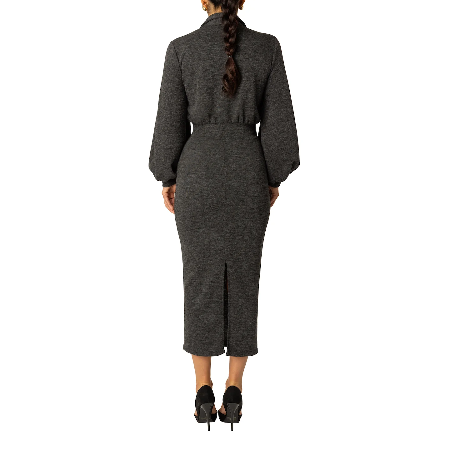 "Emilia" Grey Shirtdress - Image 6