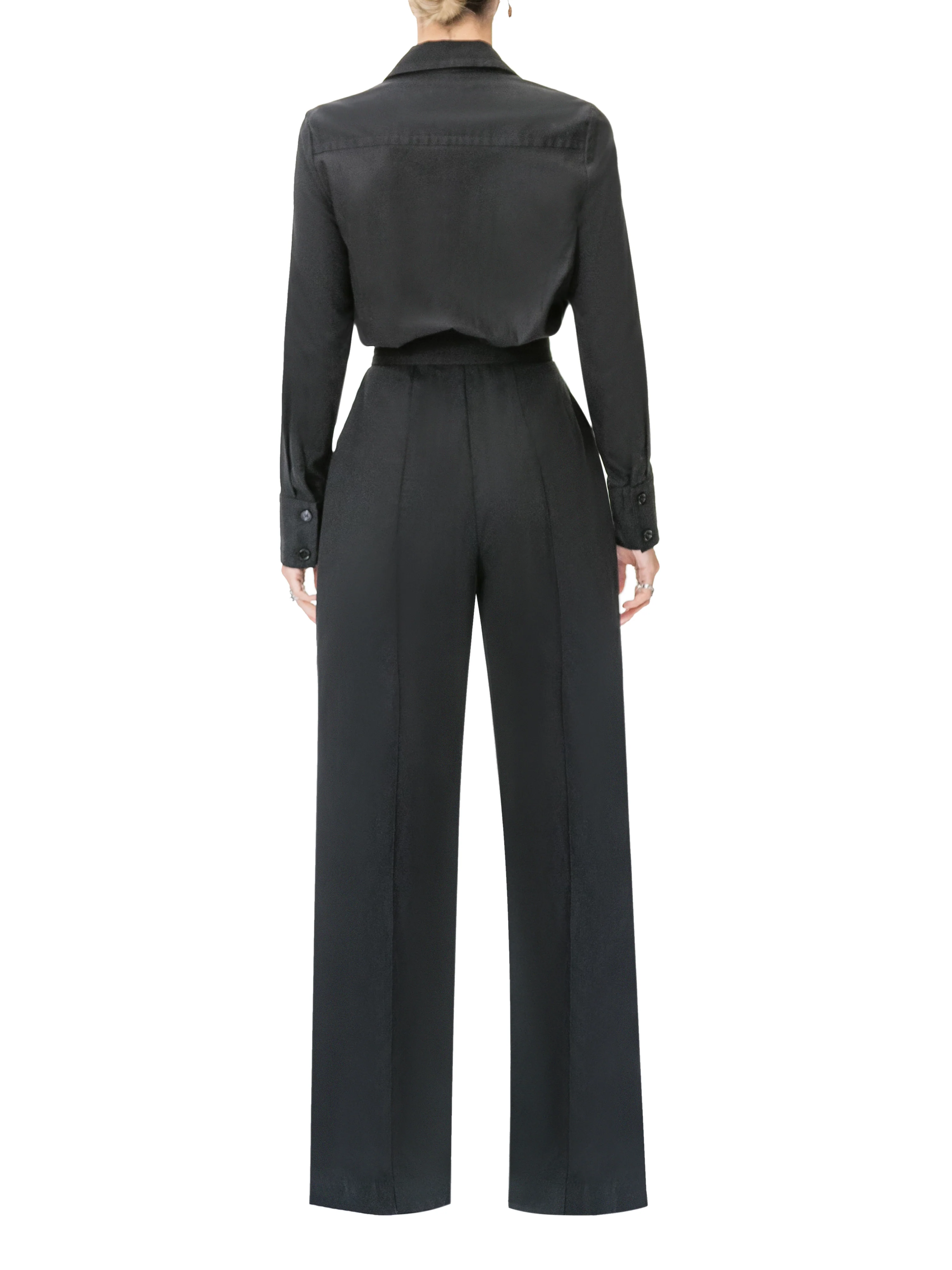 "Emma" Black Button-Down Jumpsuit - Image 5