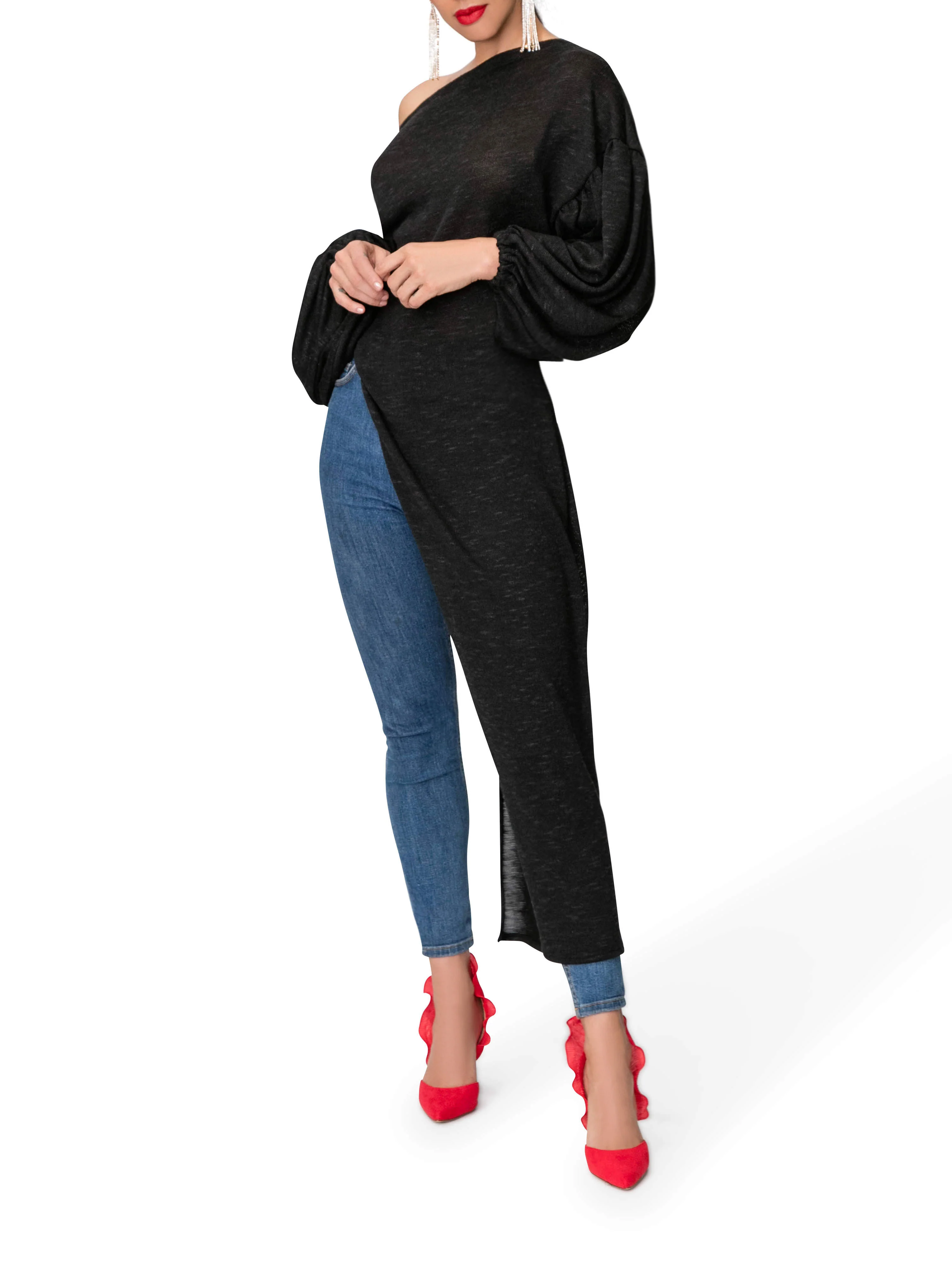 "Esther" Off Shoulder Sweater - Image 2
