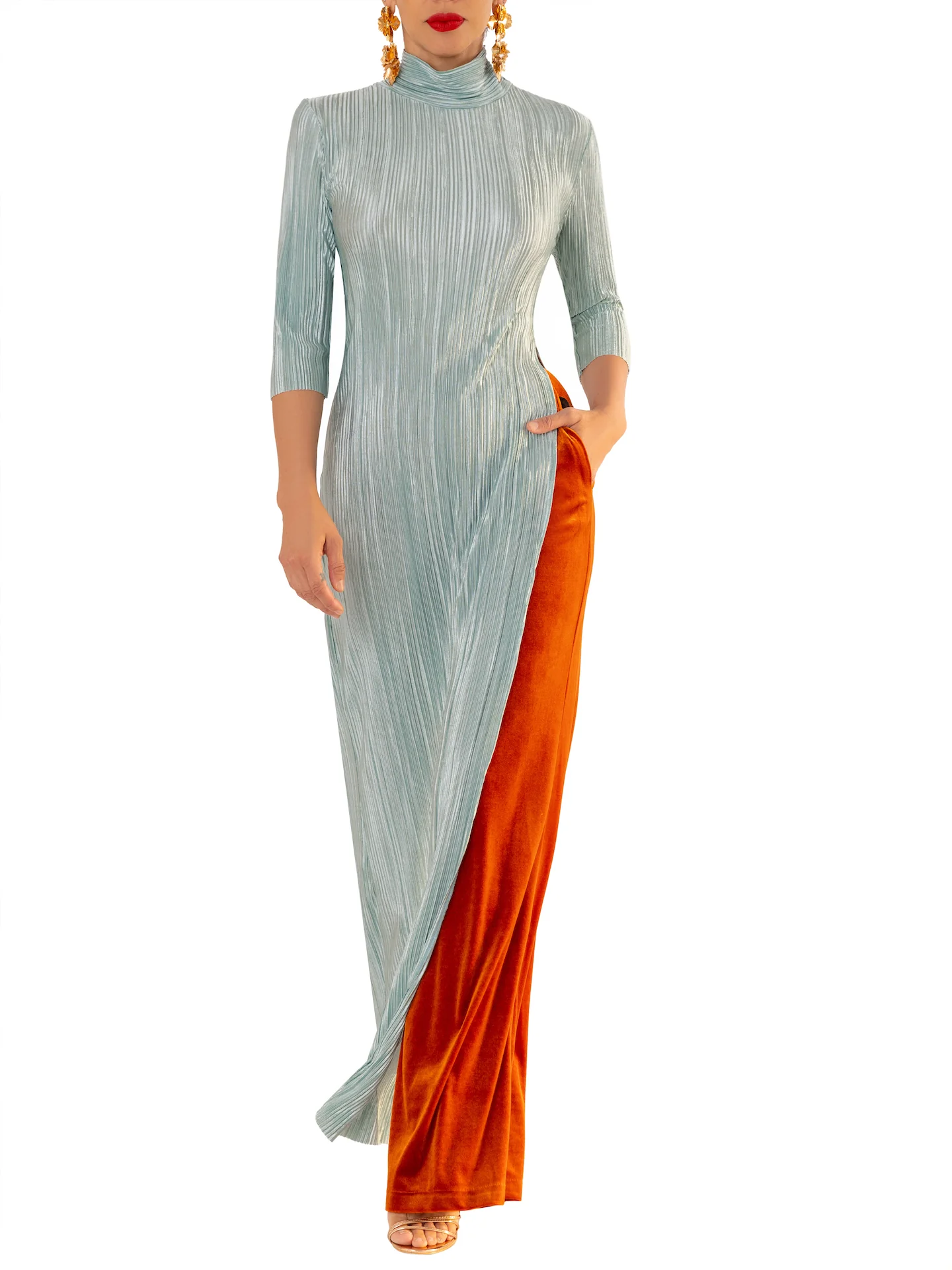“Ethel” Crystal Blue Maxi Top - Image 3