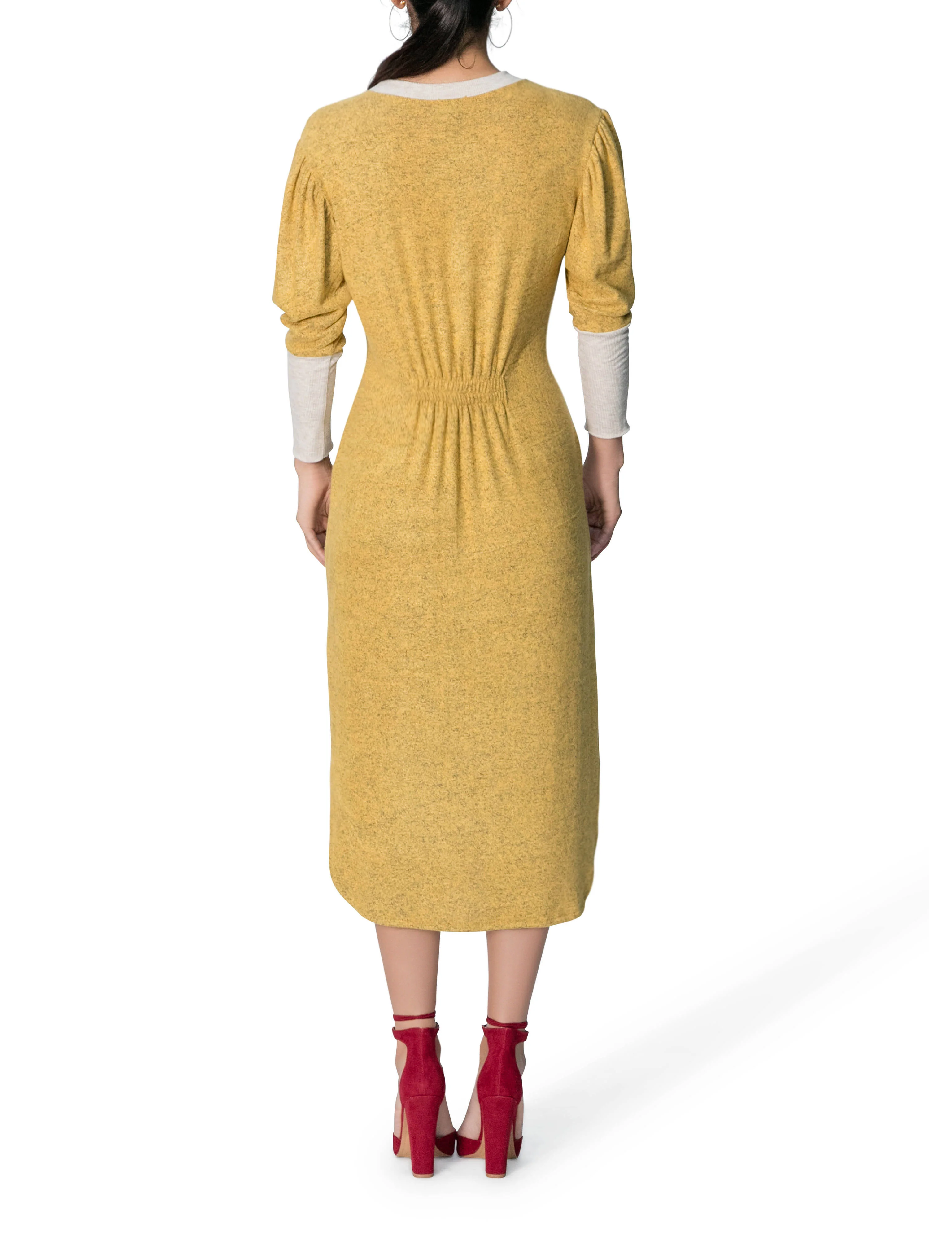 "Faith" Yellow Sweater Dress - Image 6