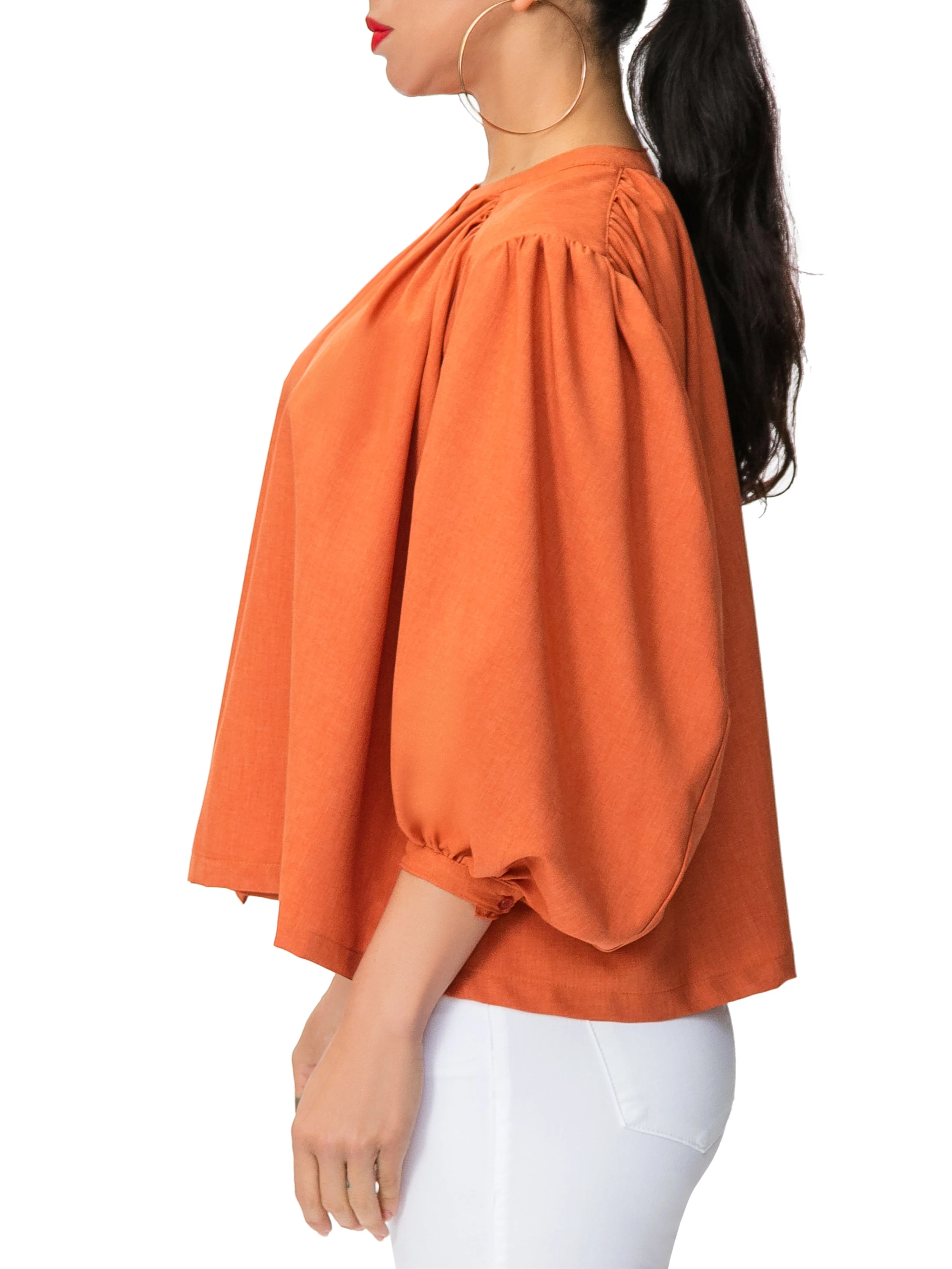"Farrah" Rust Button-Down Top - Image 5