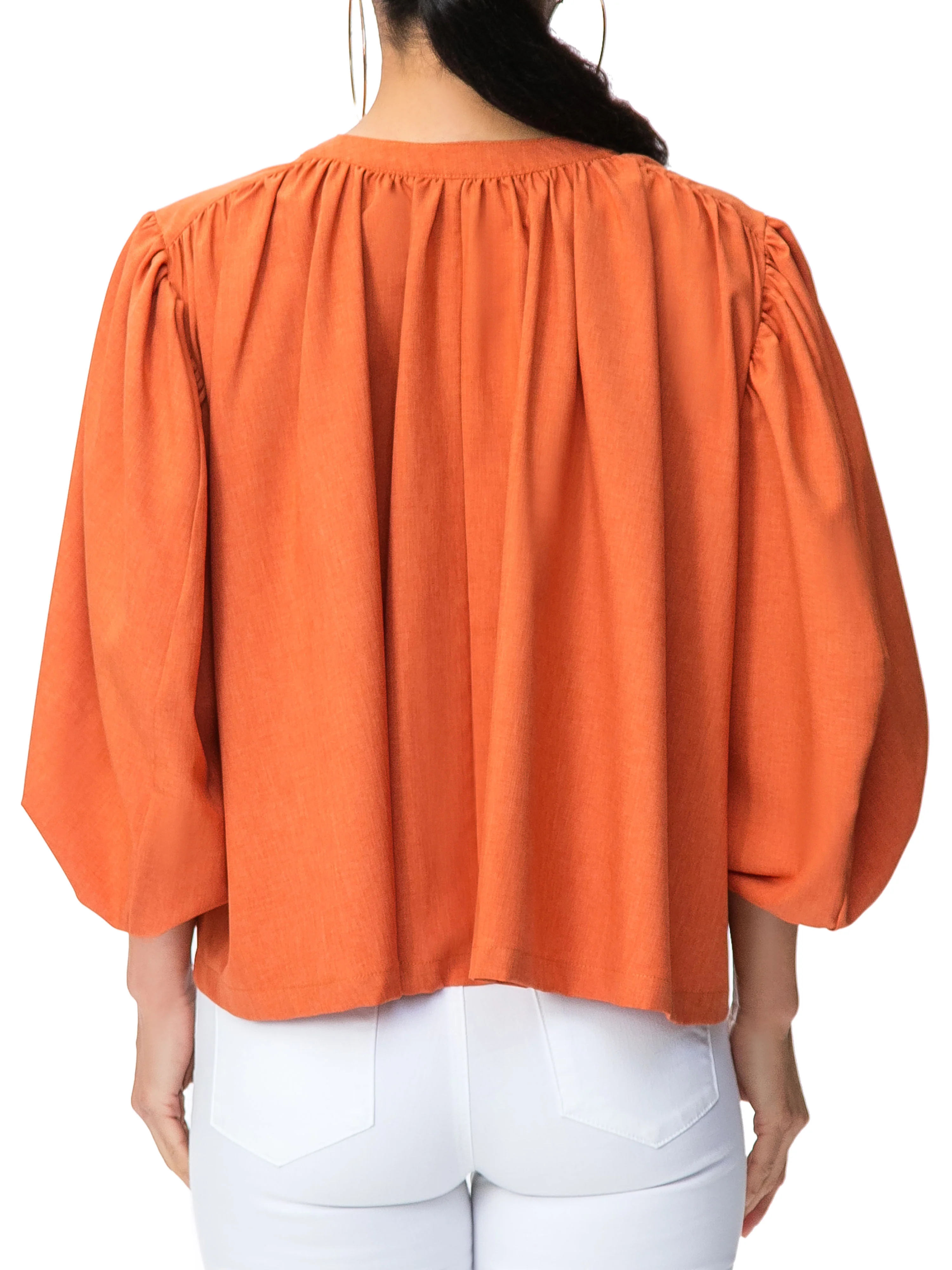 "Farrah" Rust Button-Down Top - Image 6