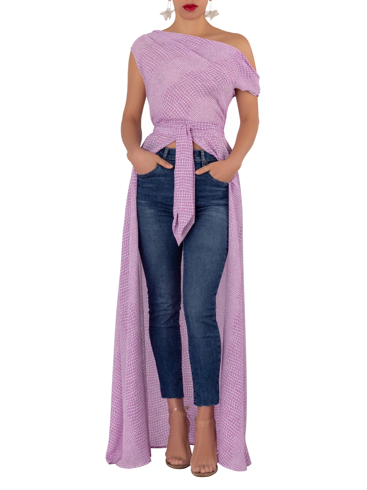 “Fatima” Lilac Off Shoulder Maxi Top - Image 4