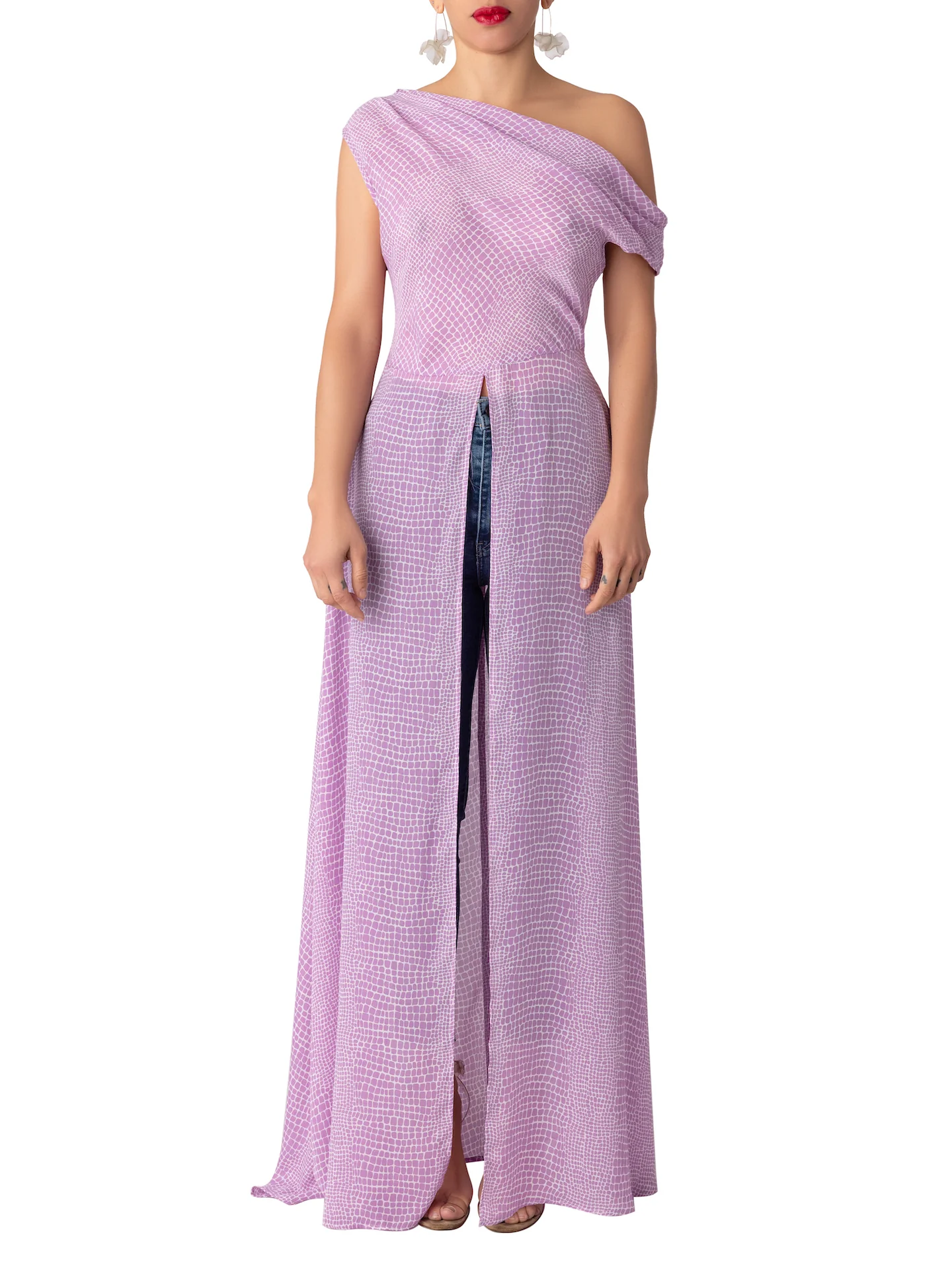 “Fatima” Lilac Off Shoulder Maxi Top - Image 5