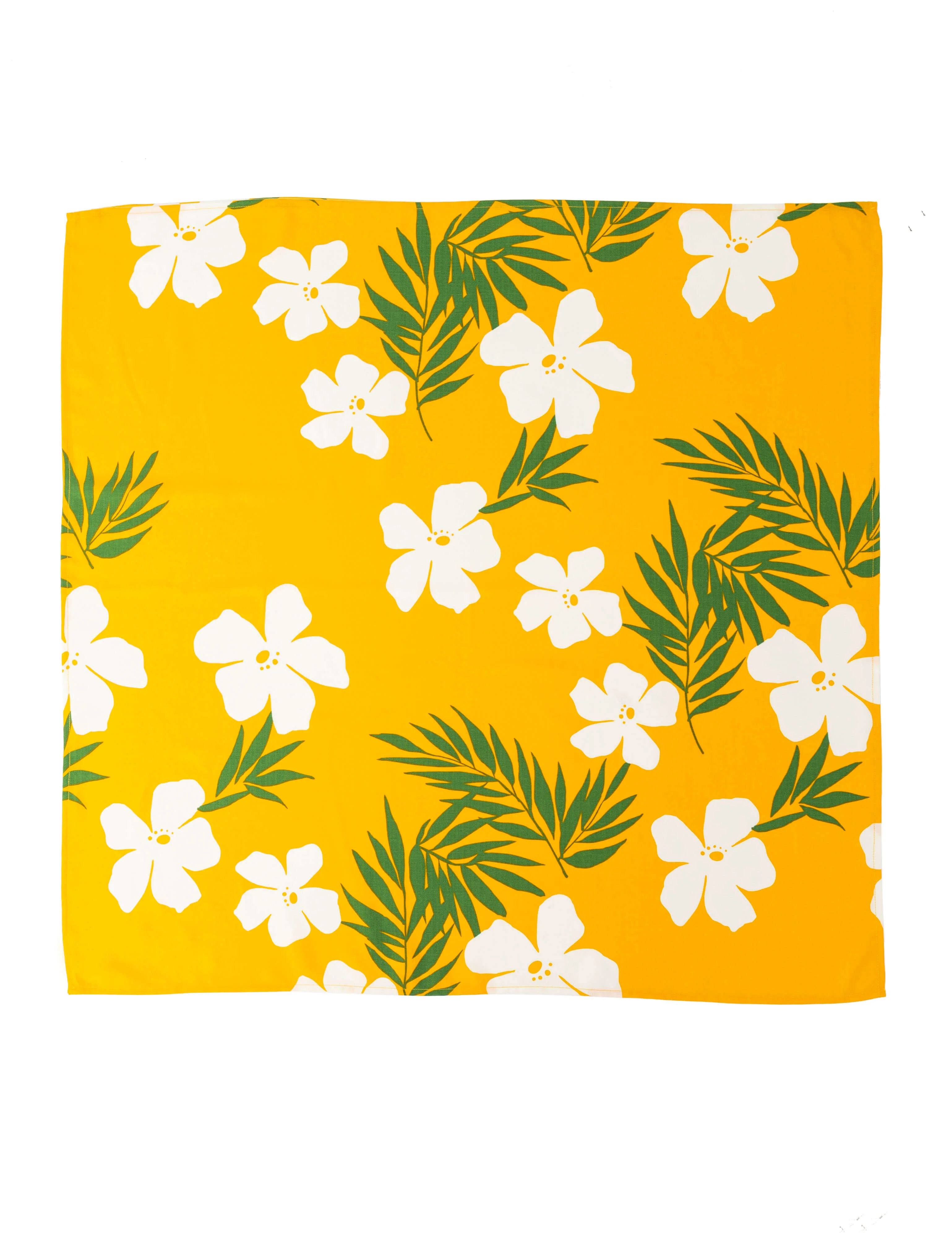 "Freya" Yellow Tropical Print Scarf - Image 2