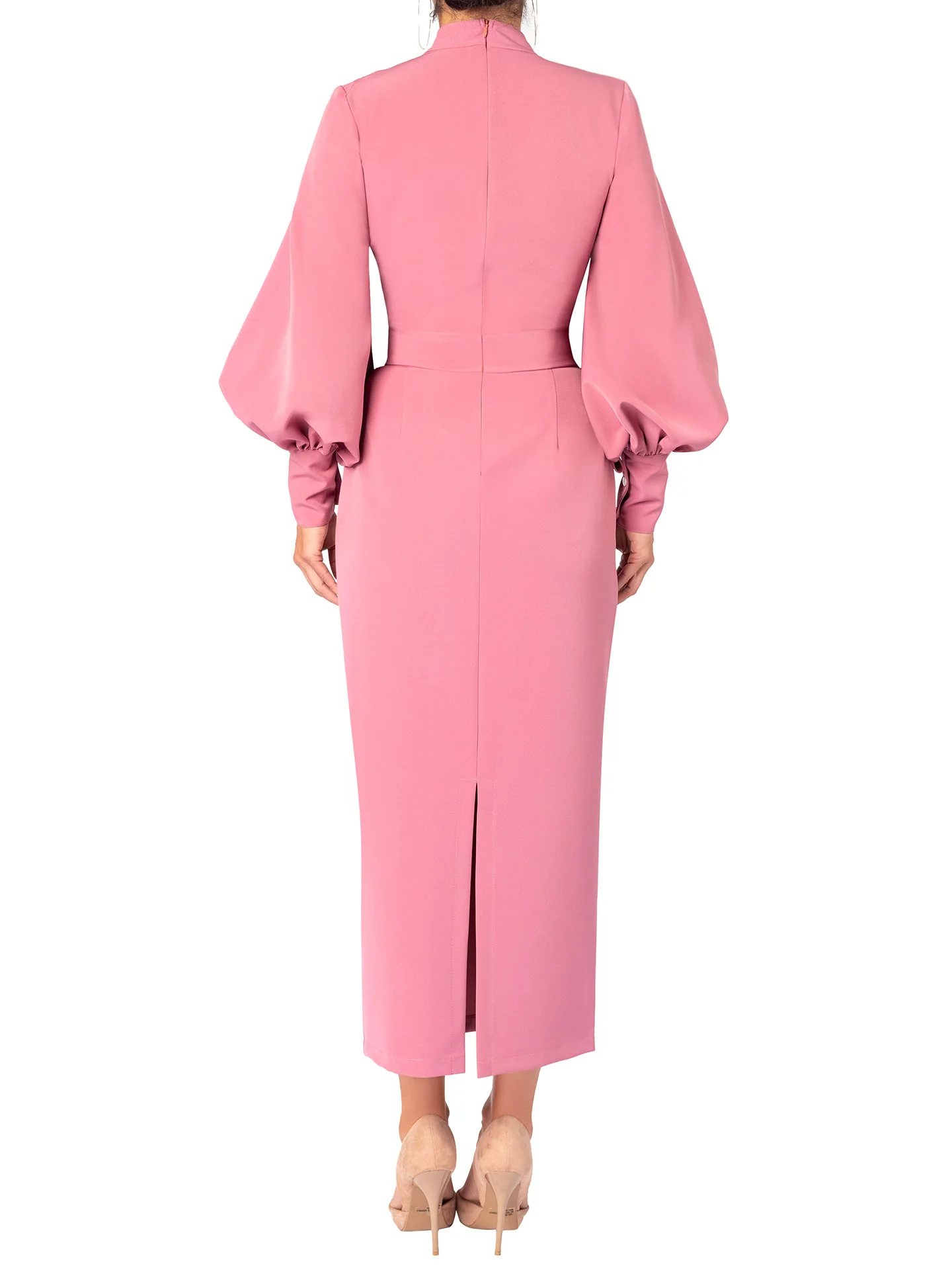 "Frida" Mauve Keyhole Midi Dress - Image 5