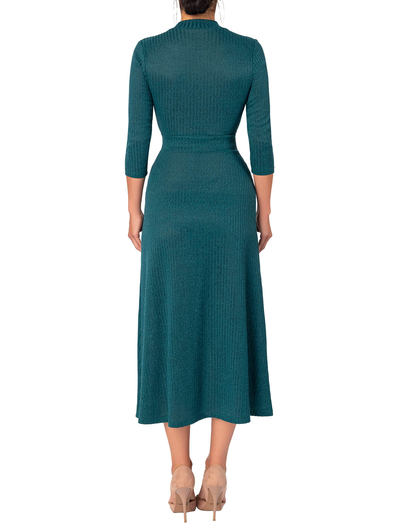 "Gloria" Hunter Green Mock Dress - Image 5