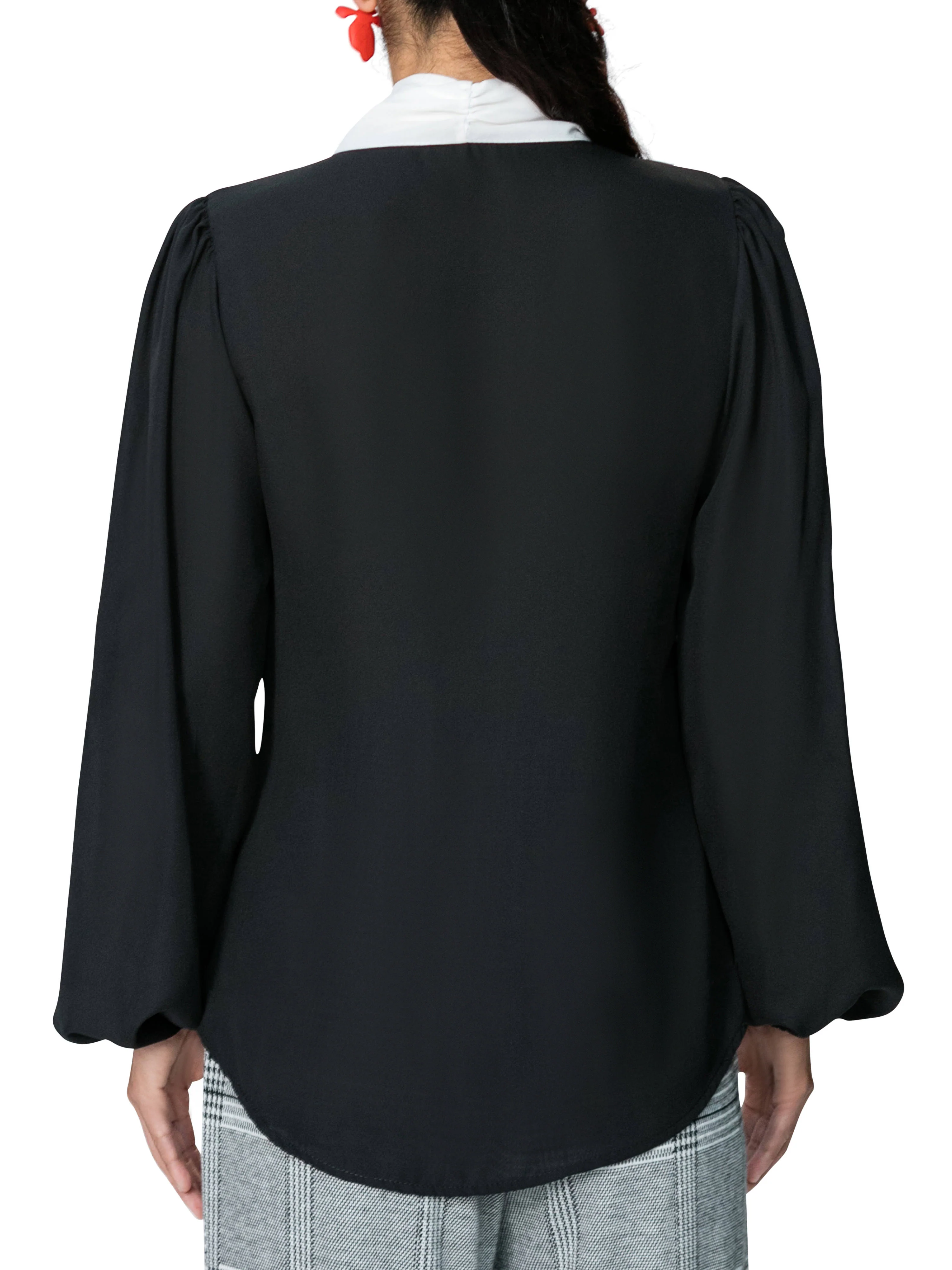 "Grace" Color Block Pussy Bow Top - Image 5