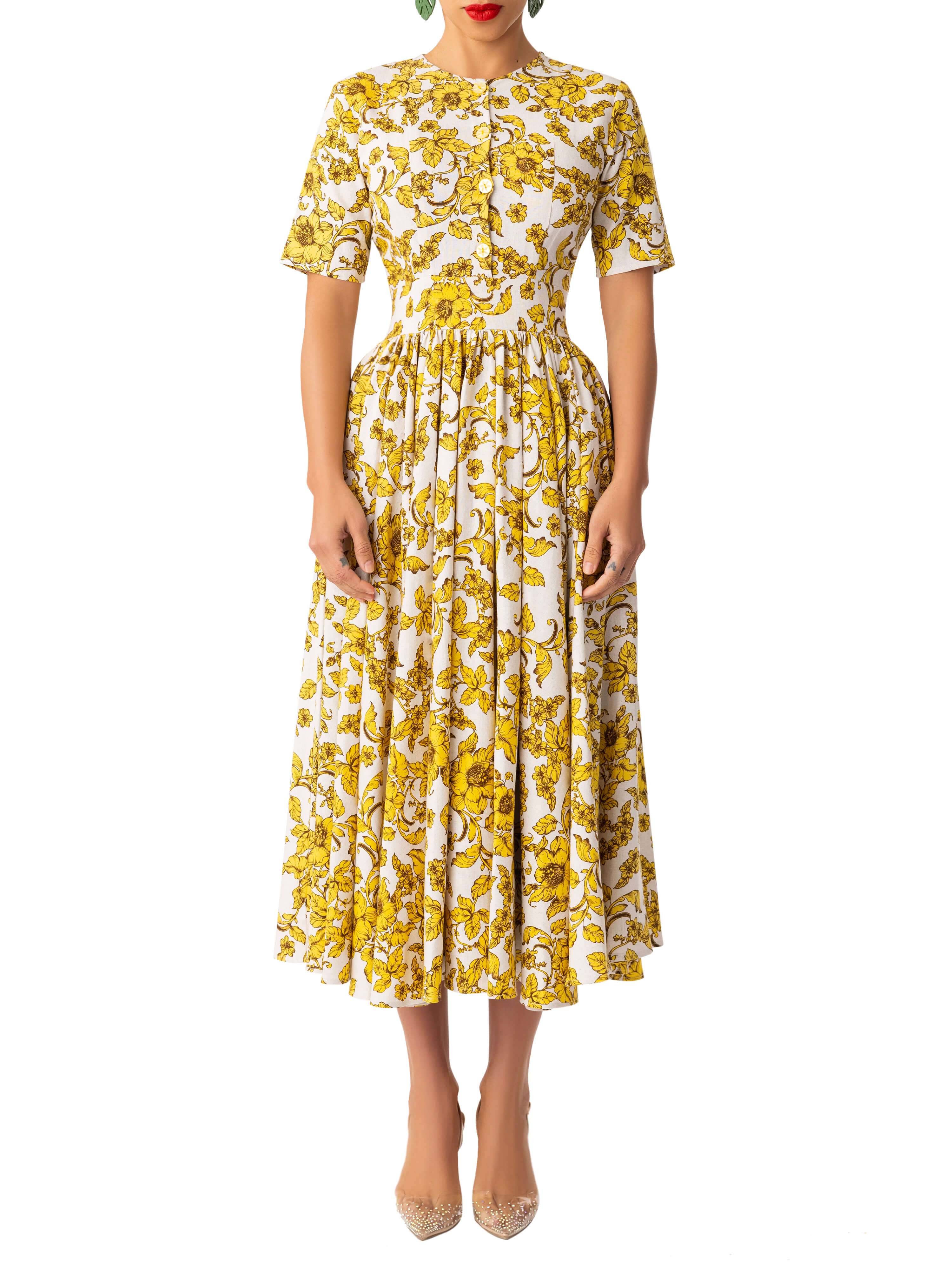 "Gretl" Print Swing Dress - Image 5