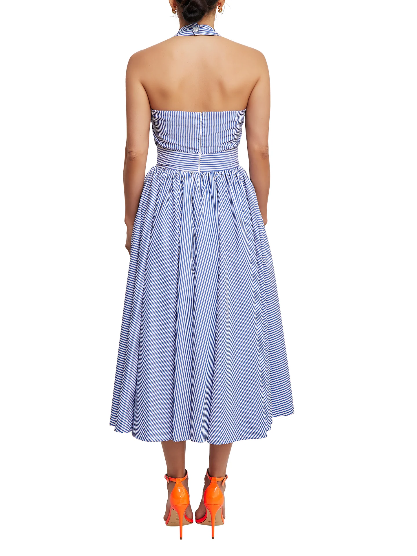 “Harbor” Stripe Halter Neck Dress - Image 6