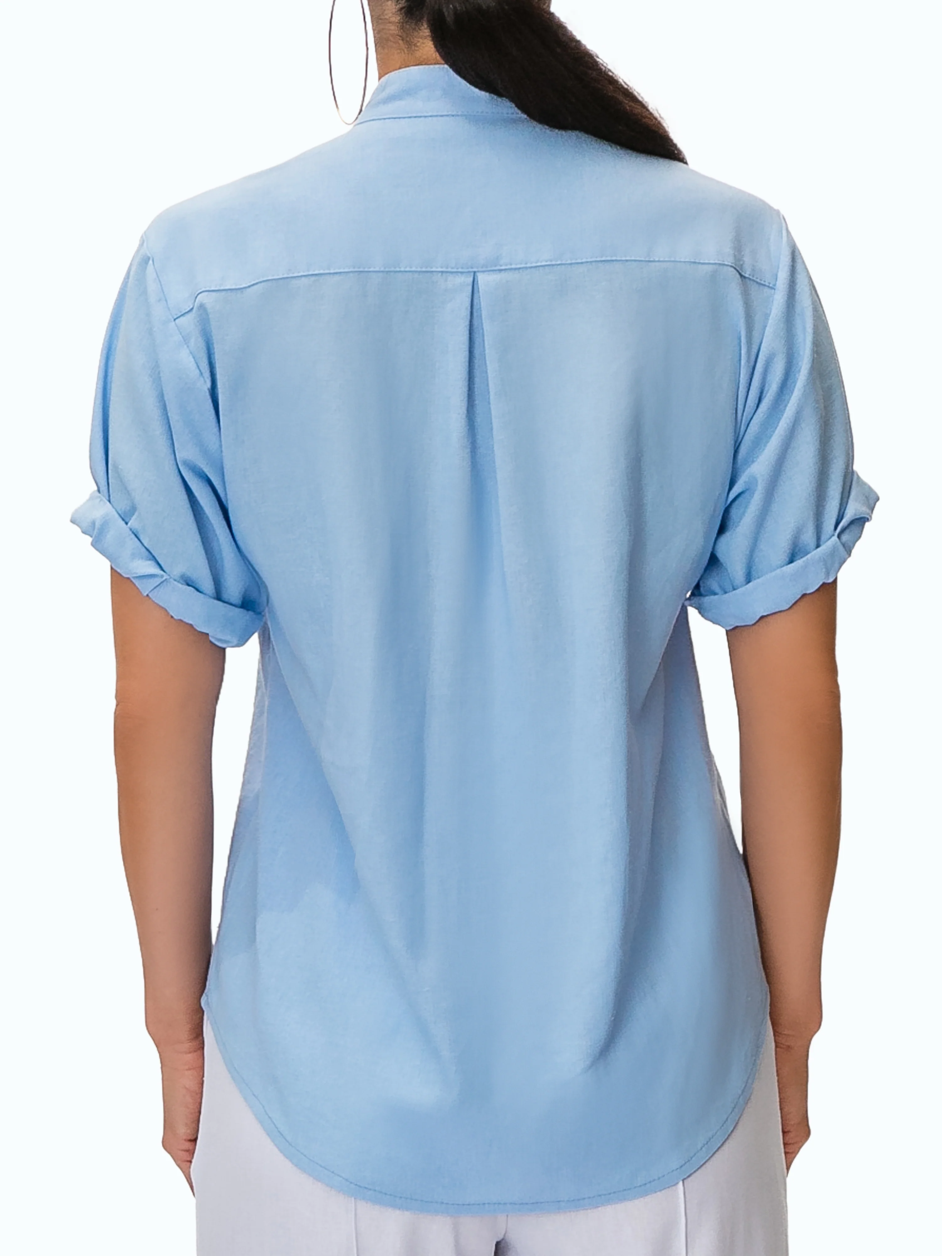 "Hermosa" Rolled Short Sleeve Button-Down Shirt - Image 6
