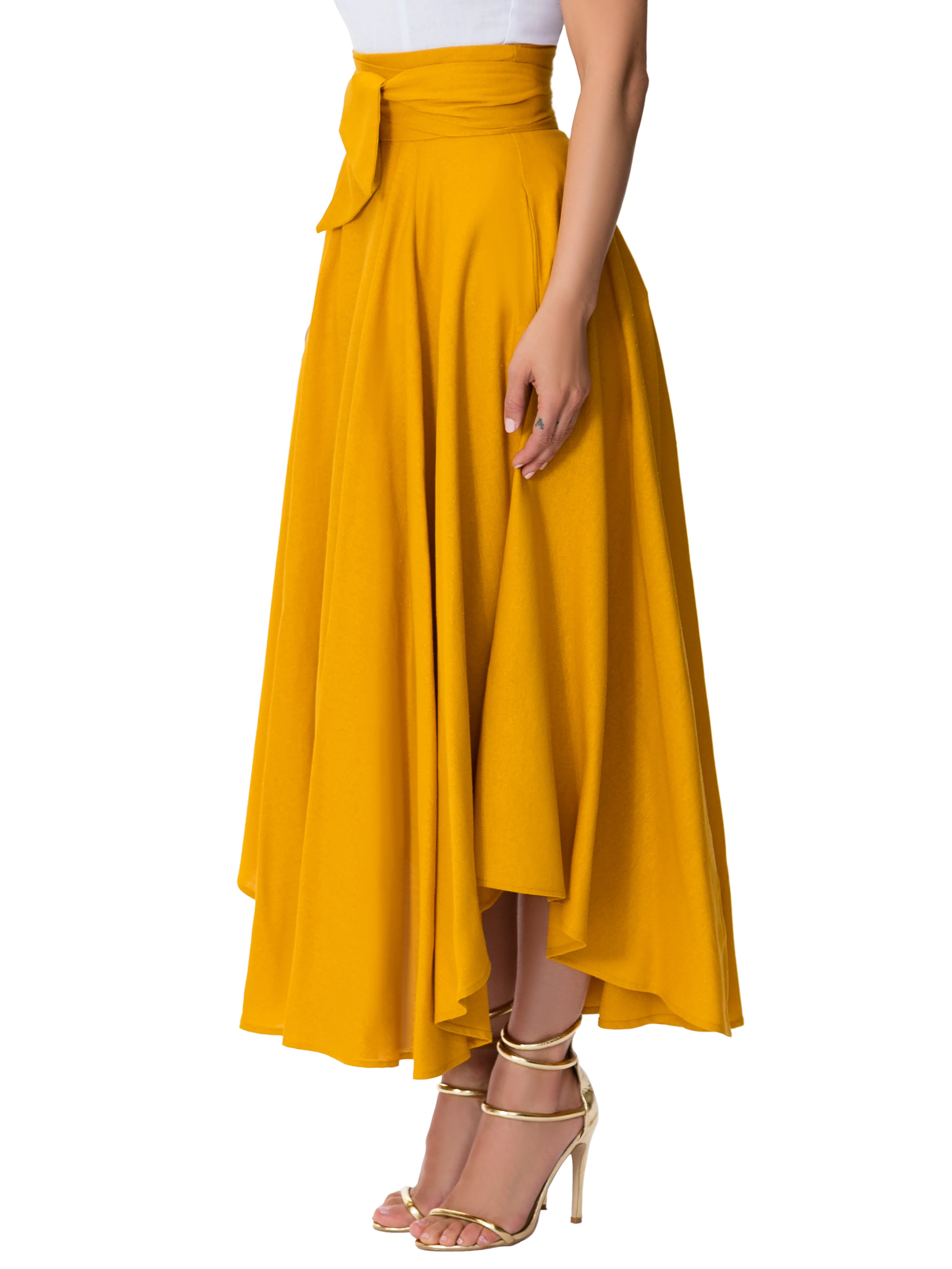 "Hollywood" Mango Belted Midi Skirt - Image 4