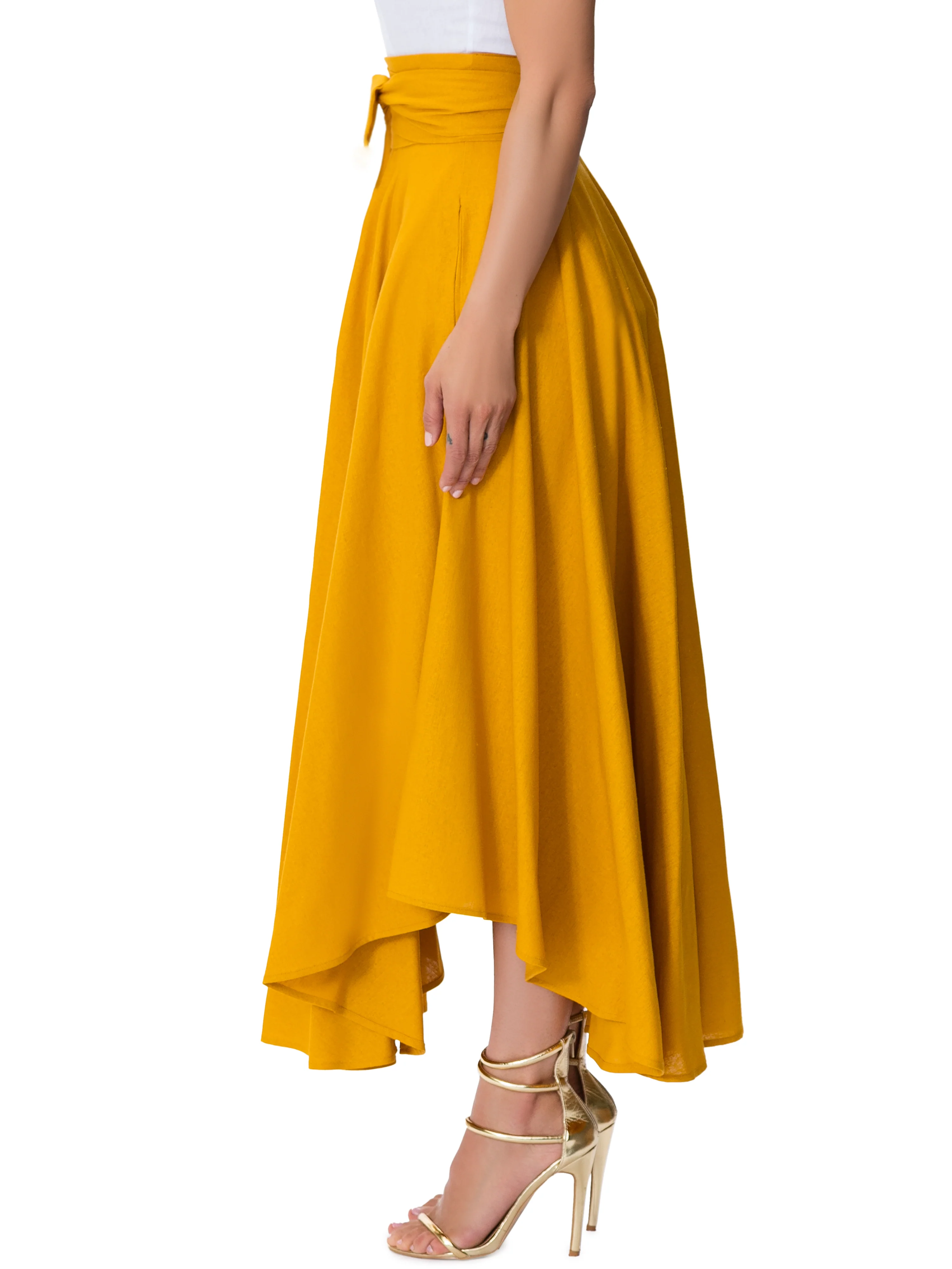 "Hollywood" Mango Belted Midi Skirt - Image 5