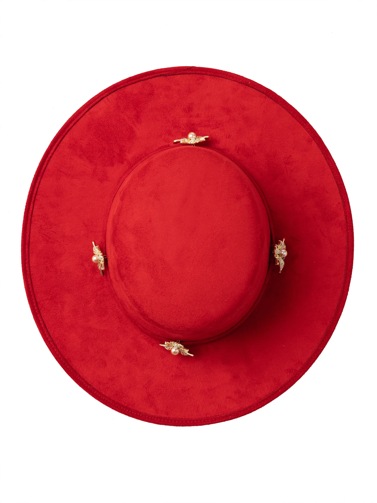 "Icon" Brown Embellished Wide Brim Hat - Image 6