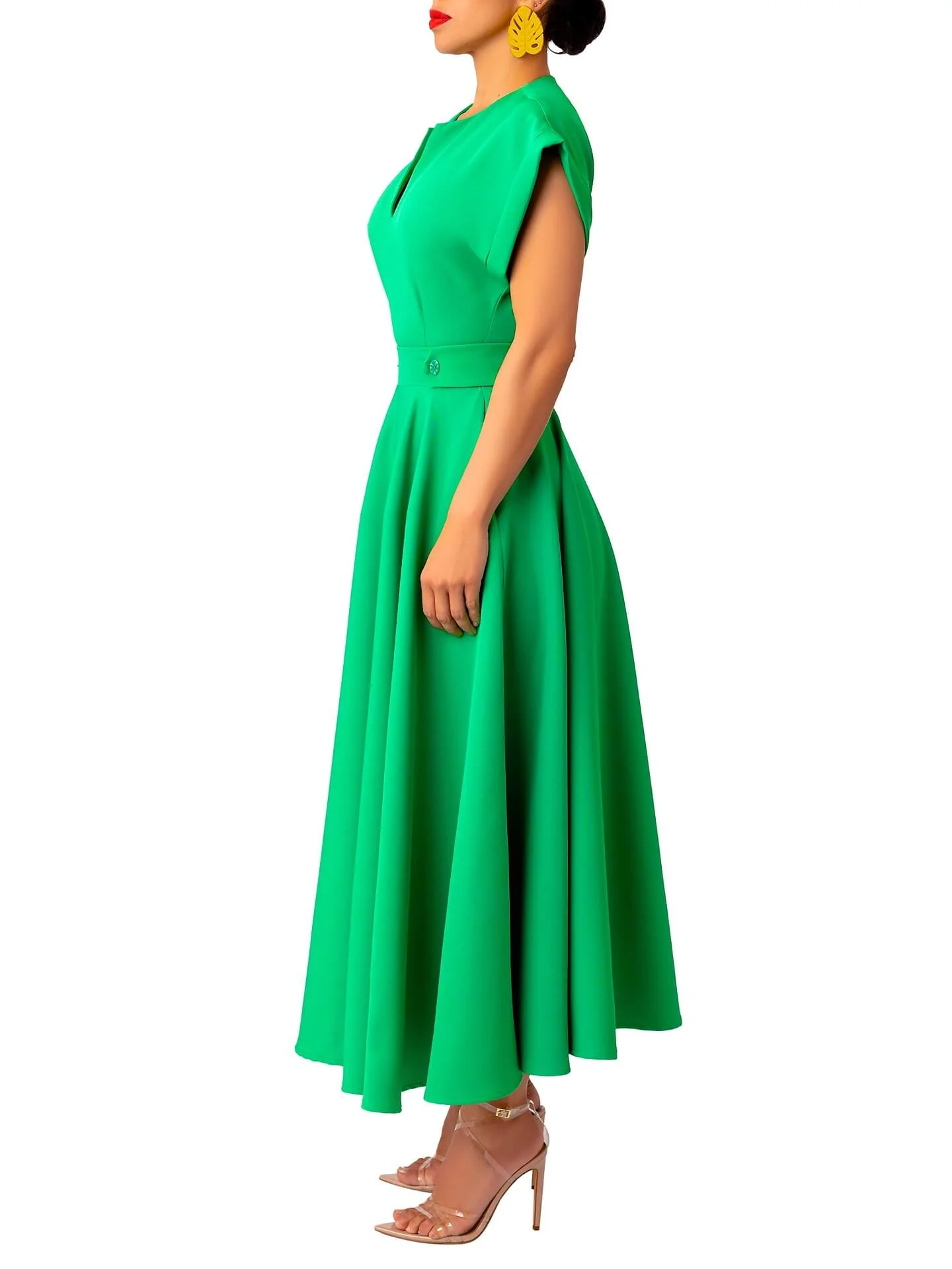 “Ìfẹ́” Jade Epaulet Swing Dress - Image 5