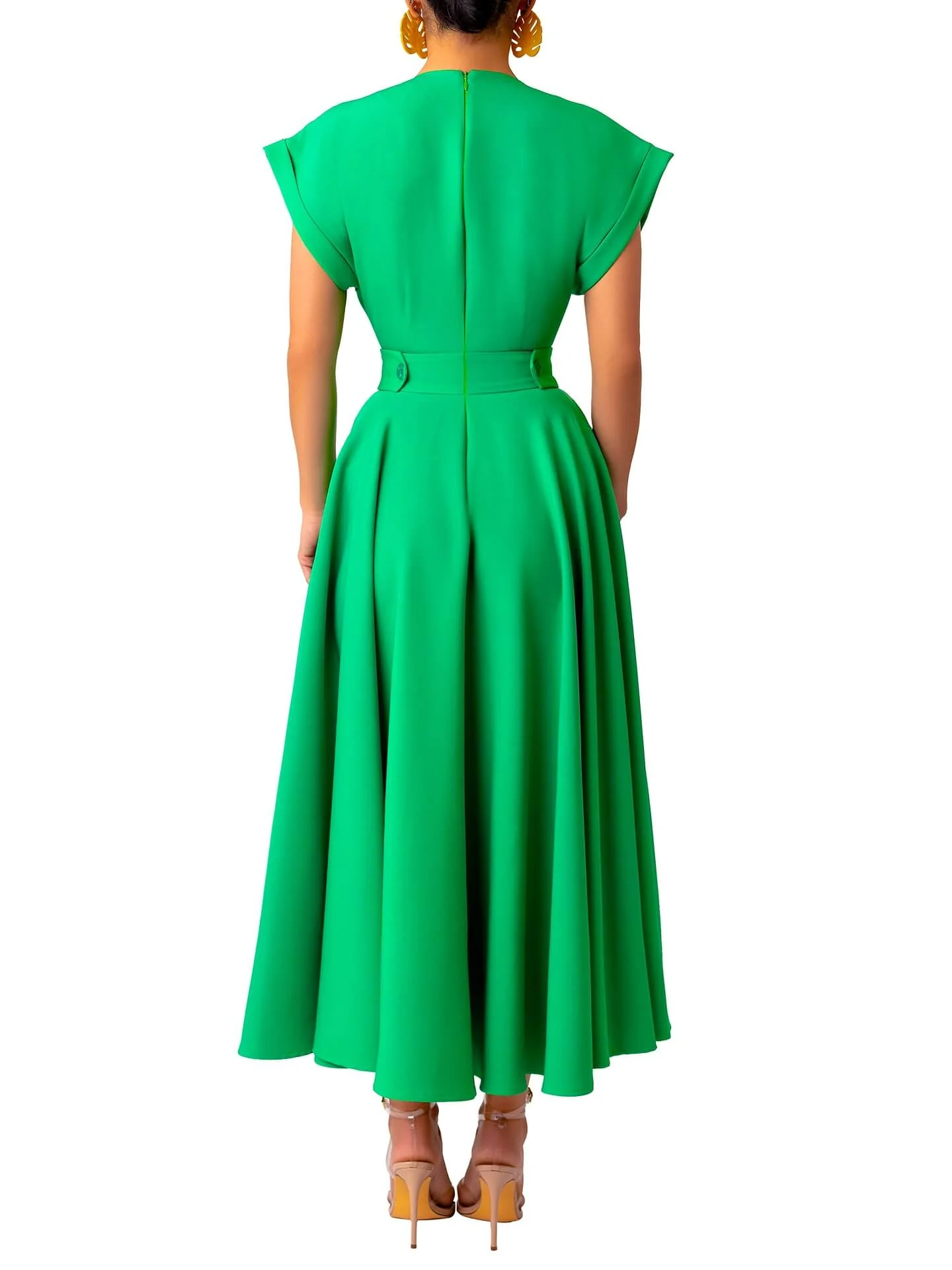 “Ìfẹ́” Jade Epaulet Swing Dress - Image 6