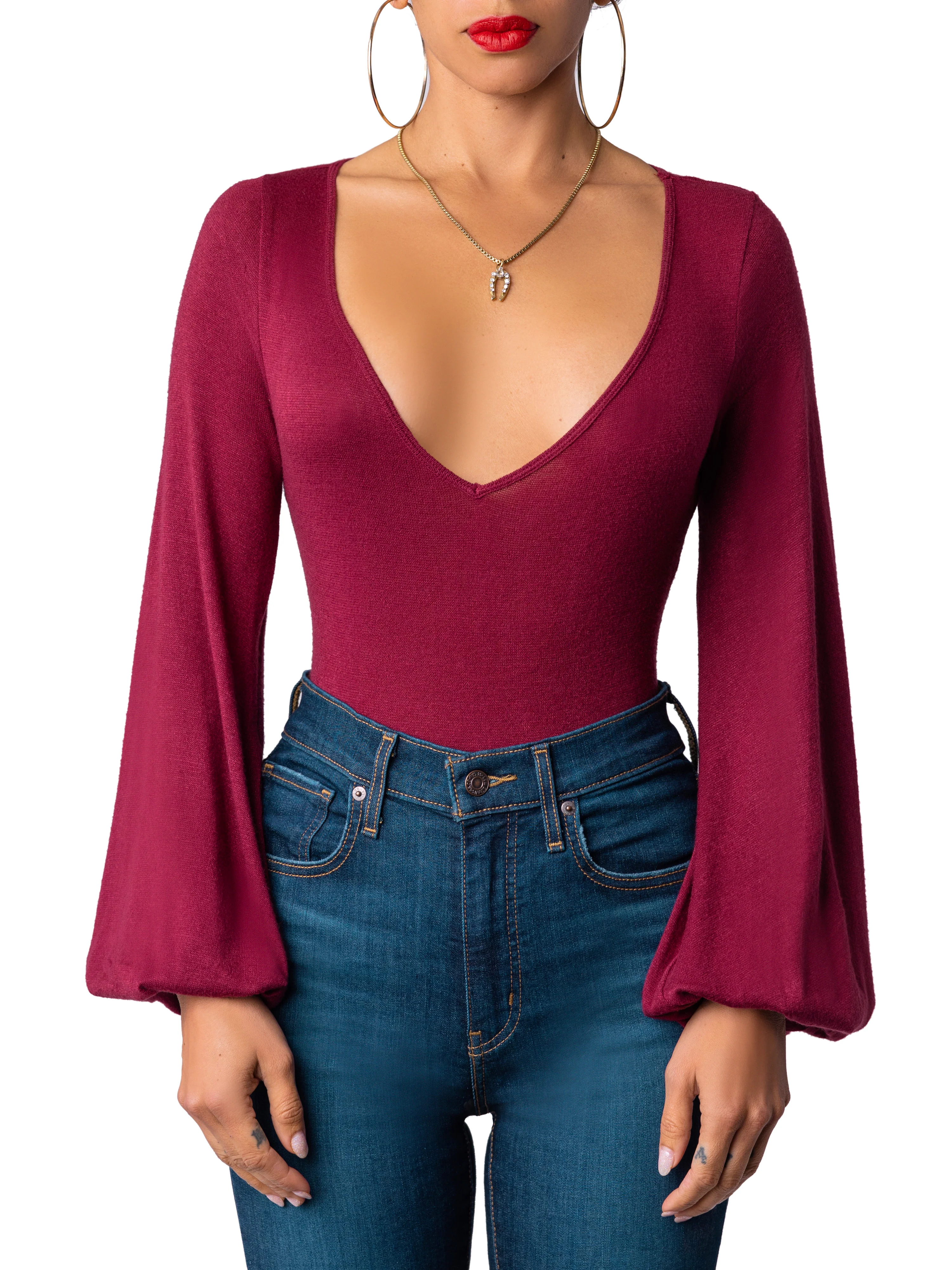 “Irene” Burgundy Bodysuit - Image 4