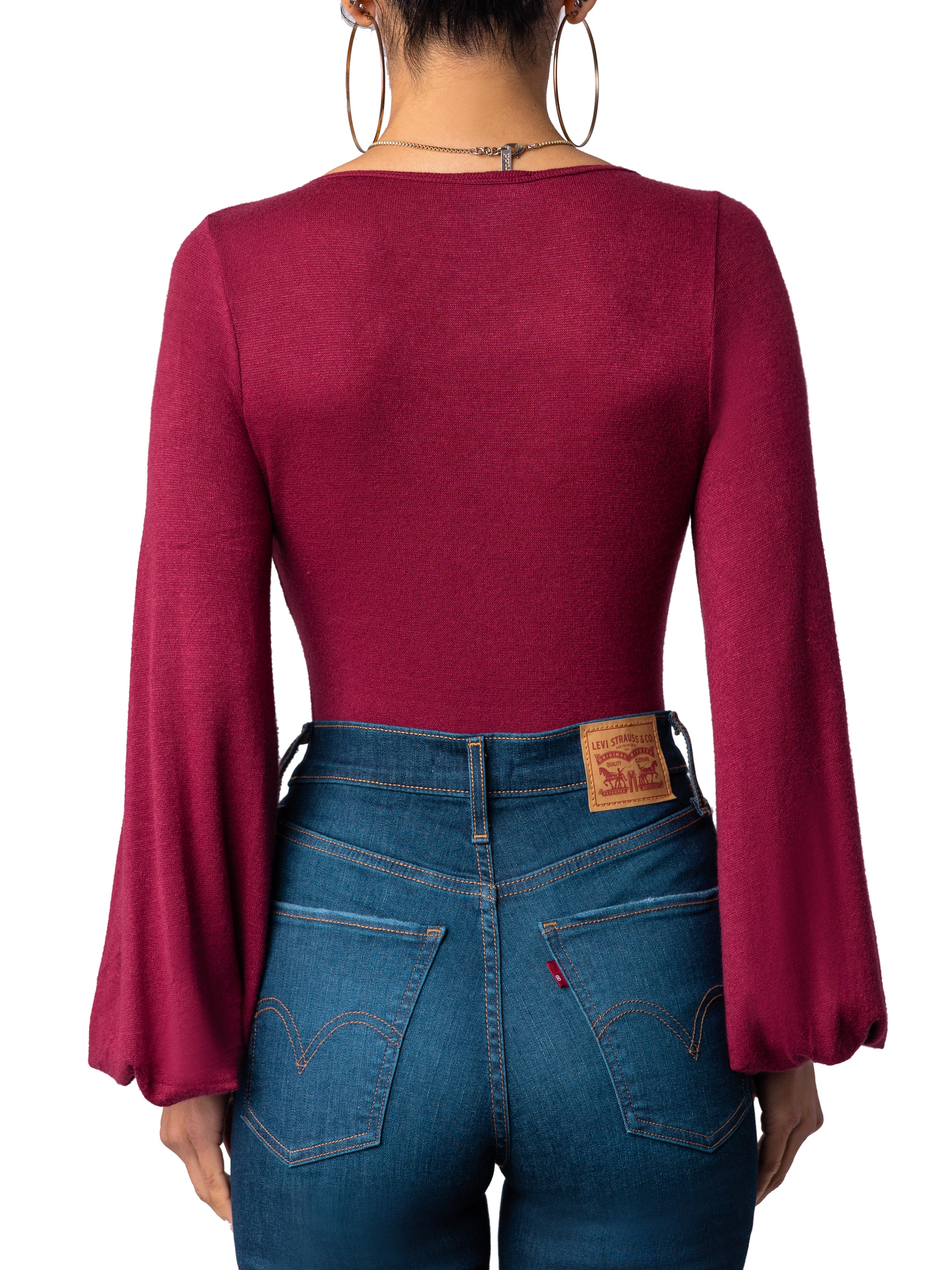 “Irene” Burgundy Bodysuit - Image 6