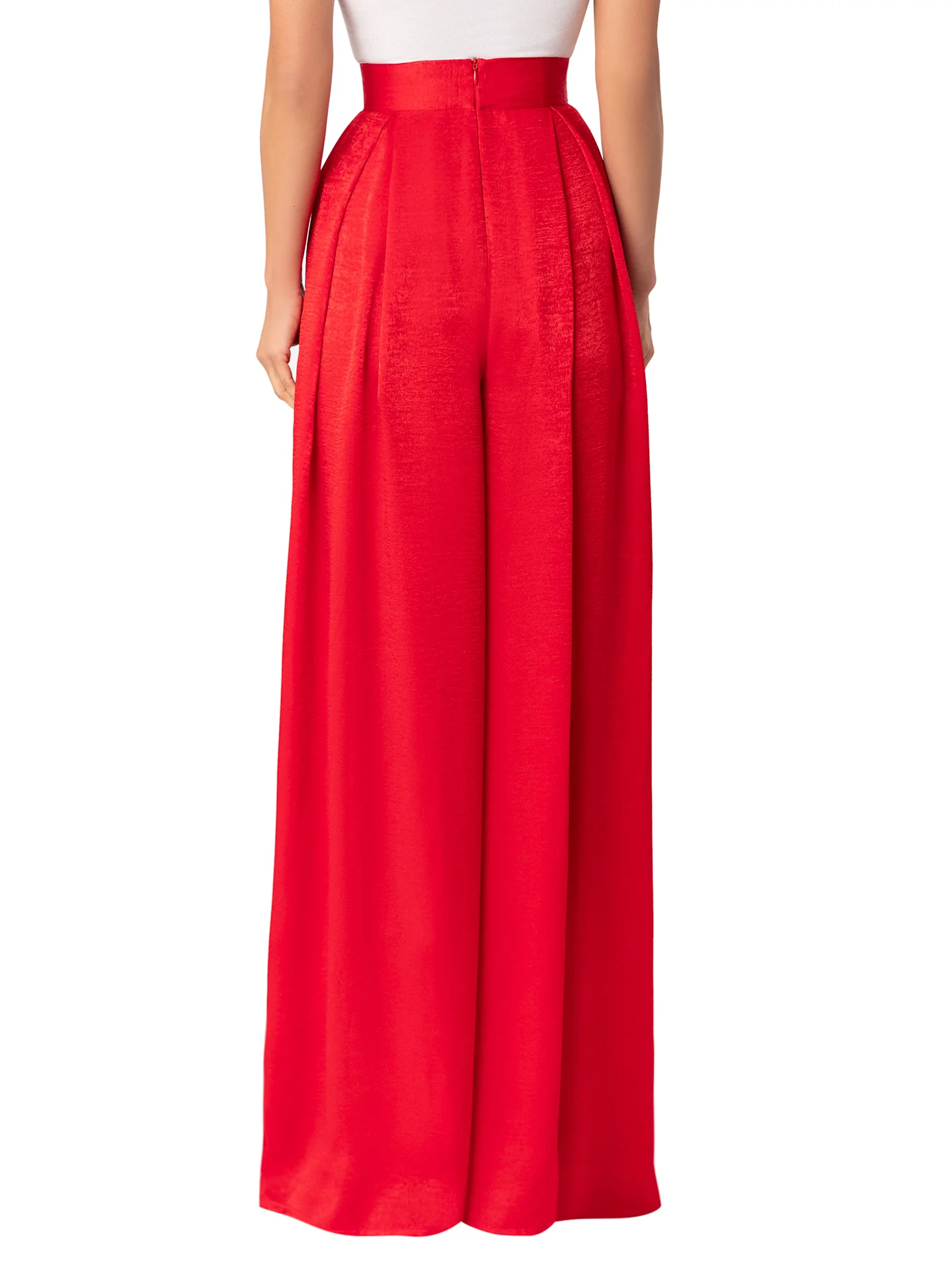 “Janis” Red Wide Leg Pants - Image 6