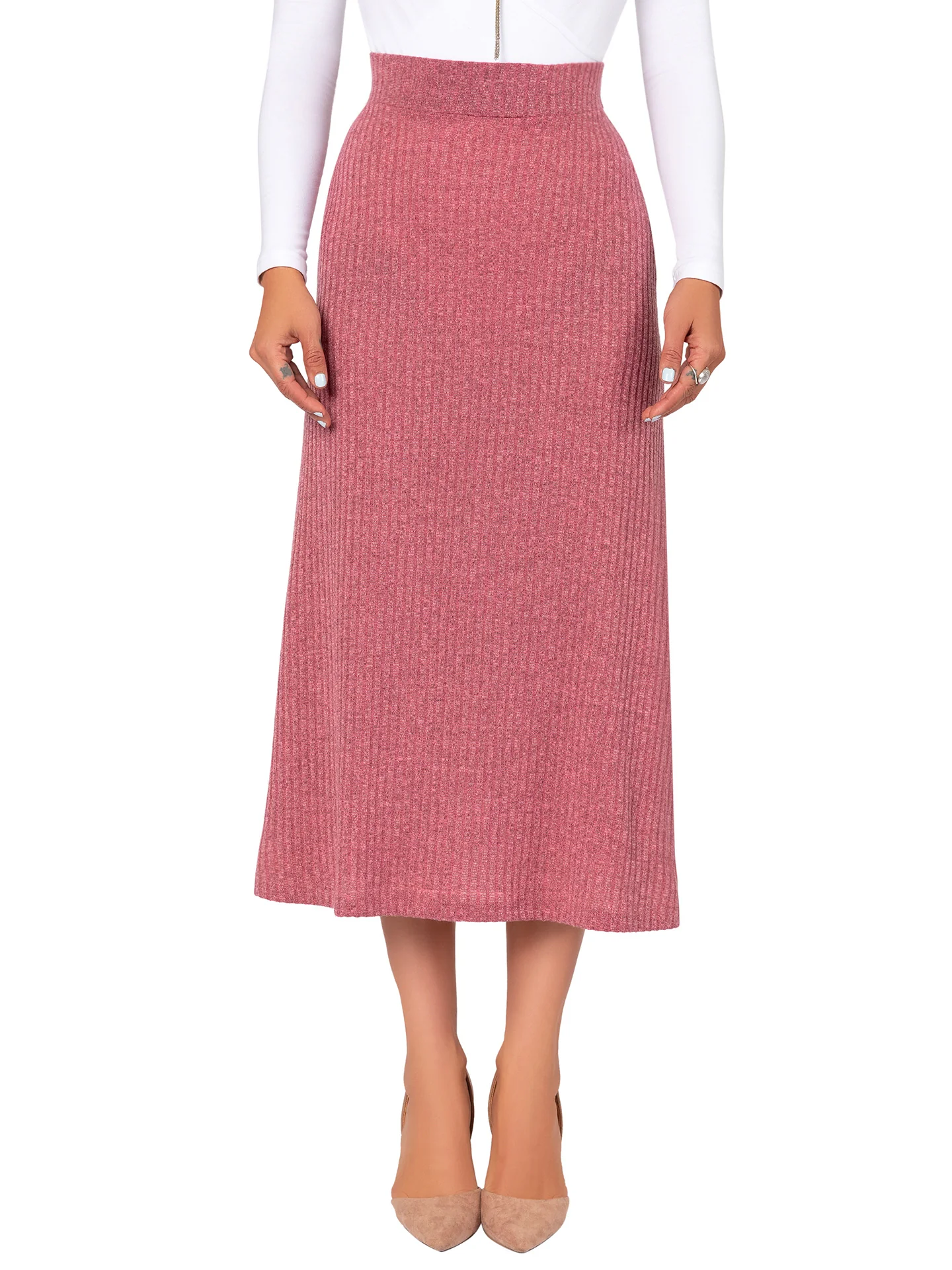 "Kathleen" Mauve A-Line Skirt - Image 3