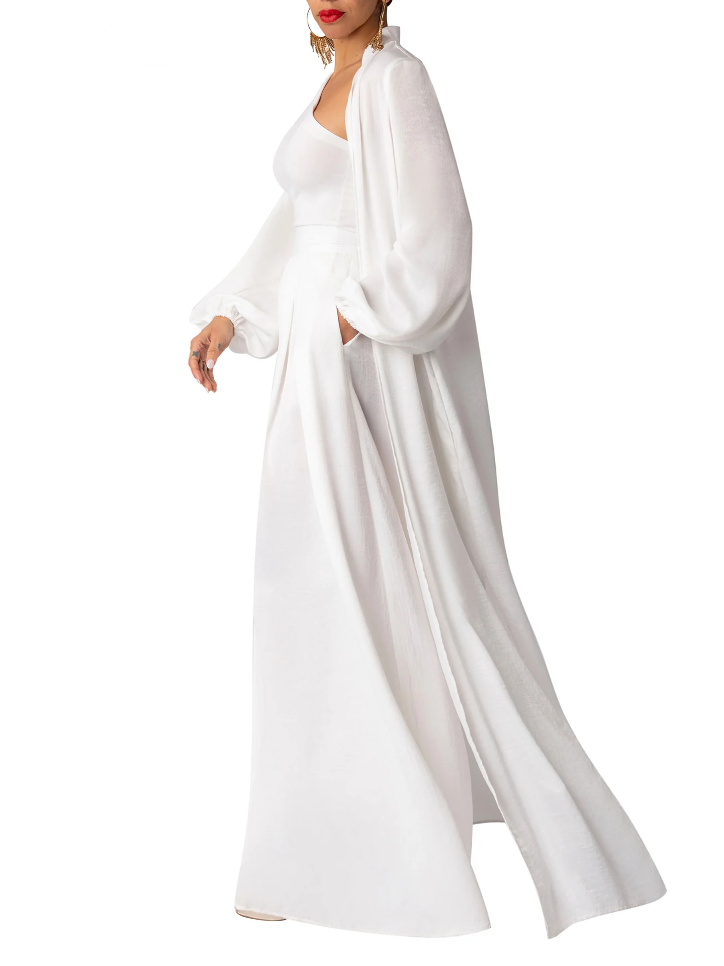“Keira” White Wide Leg Pants - Image 3