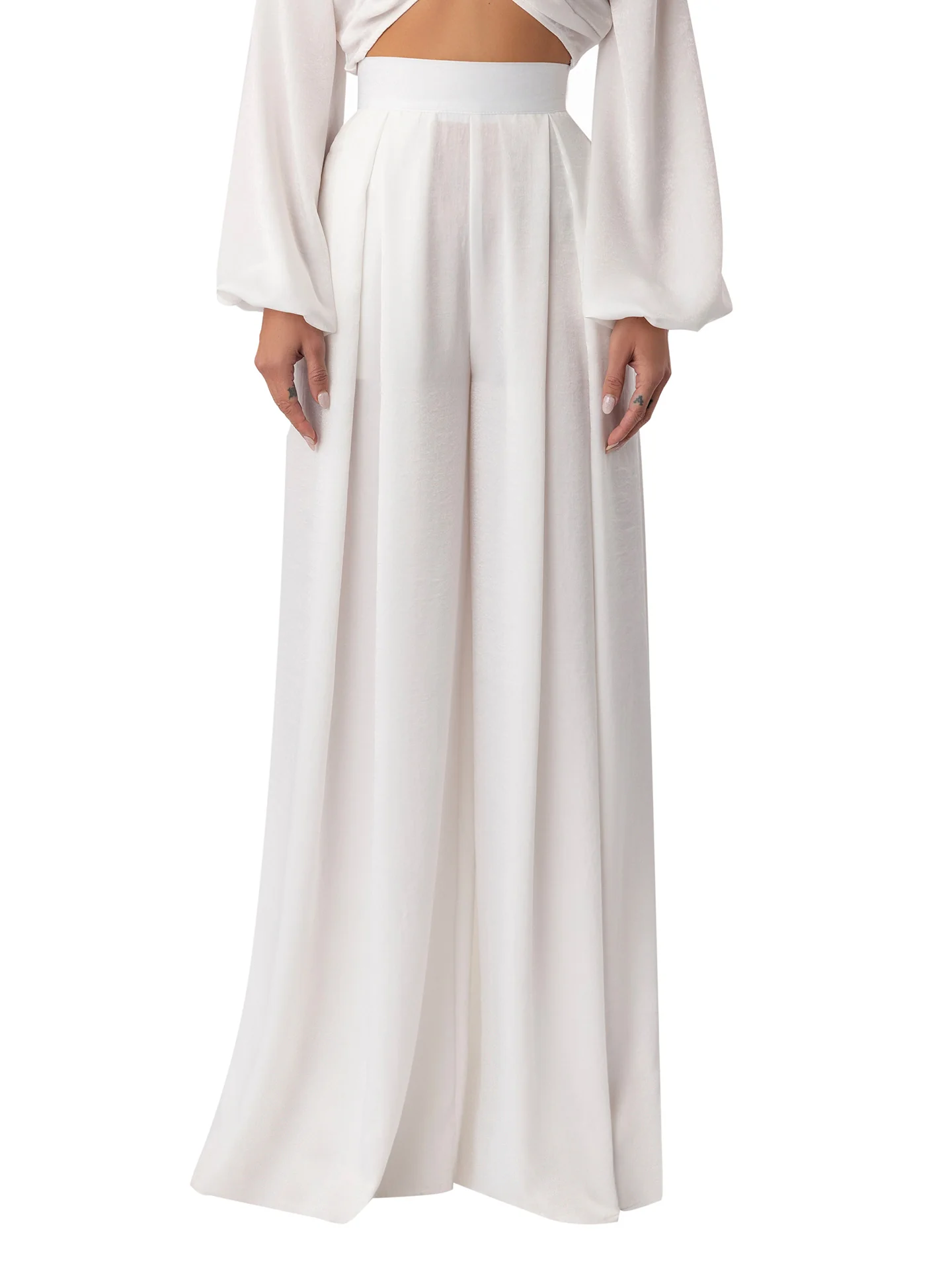 “Keira” White Wide Leg Pants - Image 5