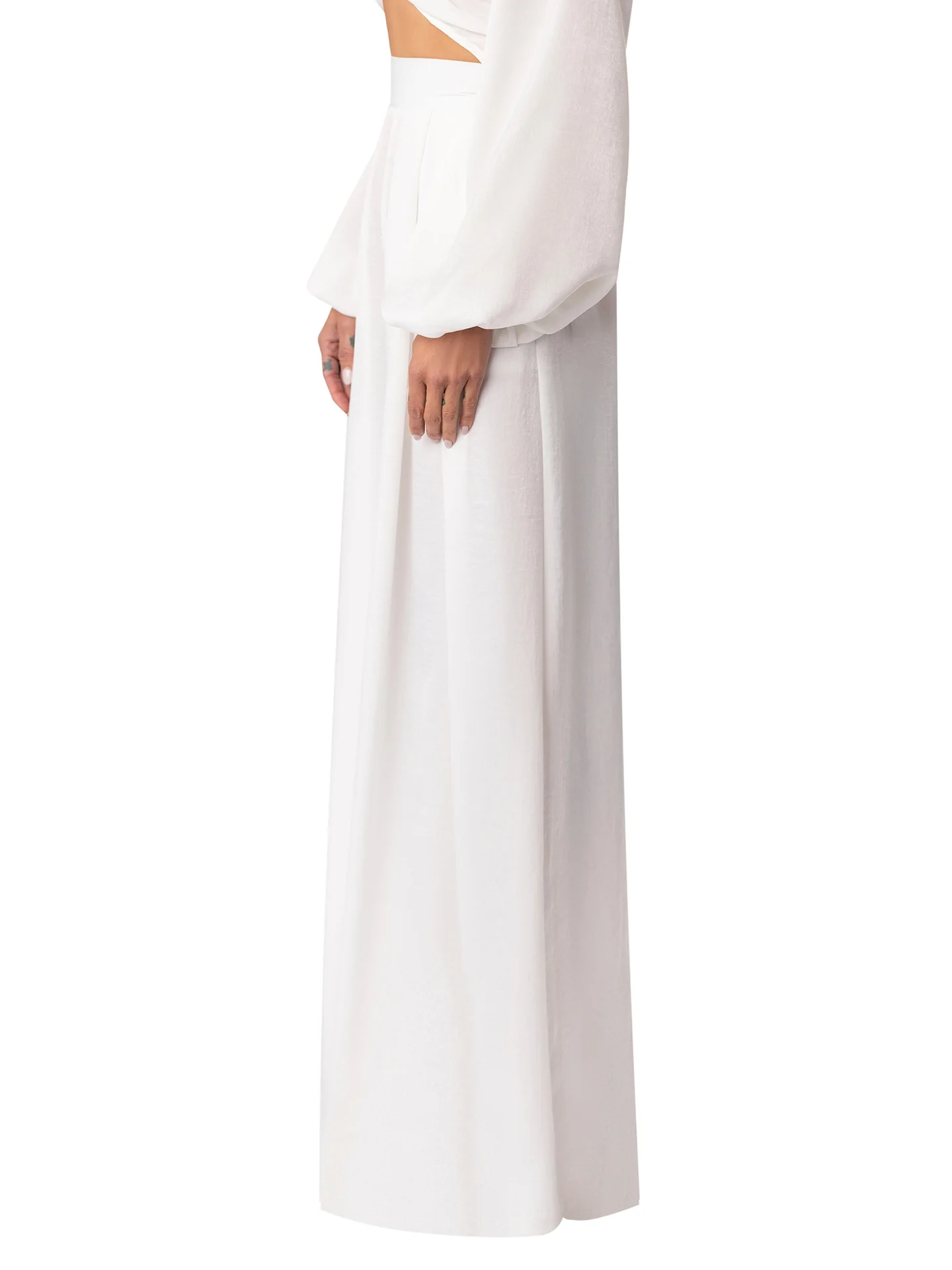 “Keira” White Wide Leg Pants - Image 6