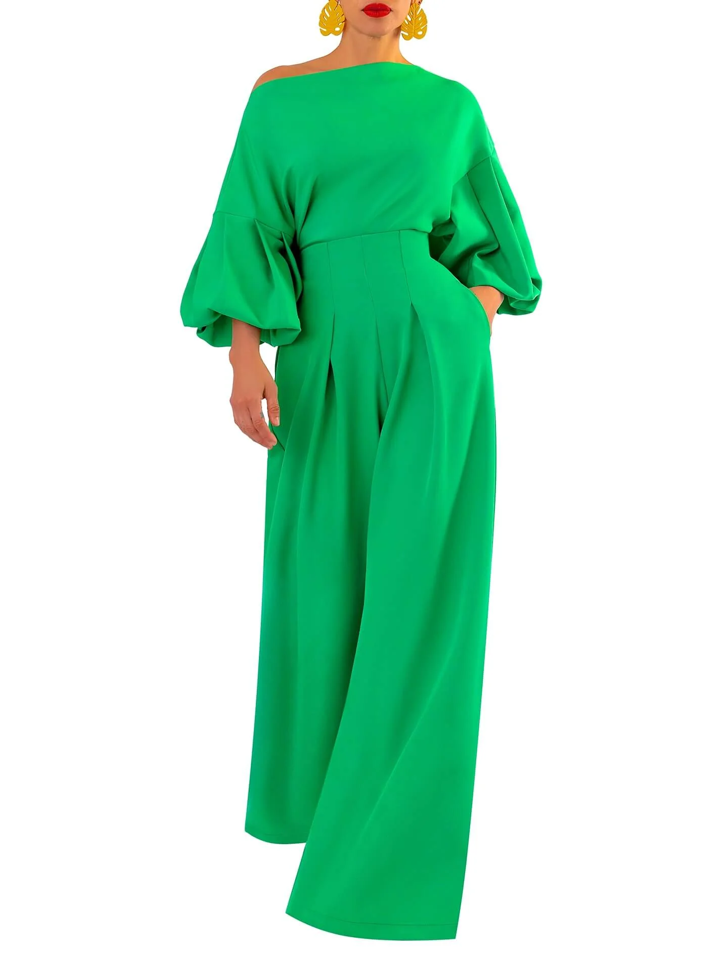 “Kóre” Jade Billow Sleeve Top - Image 3