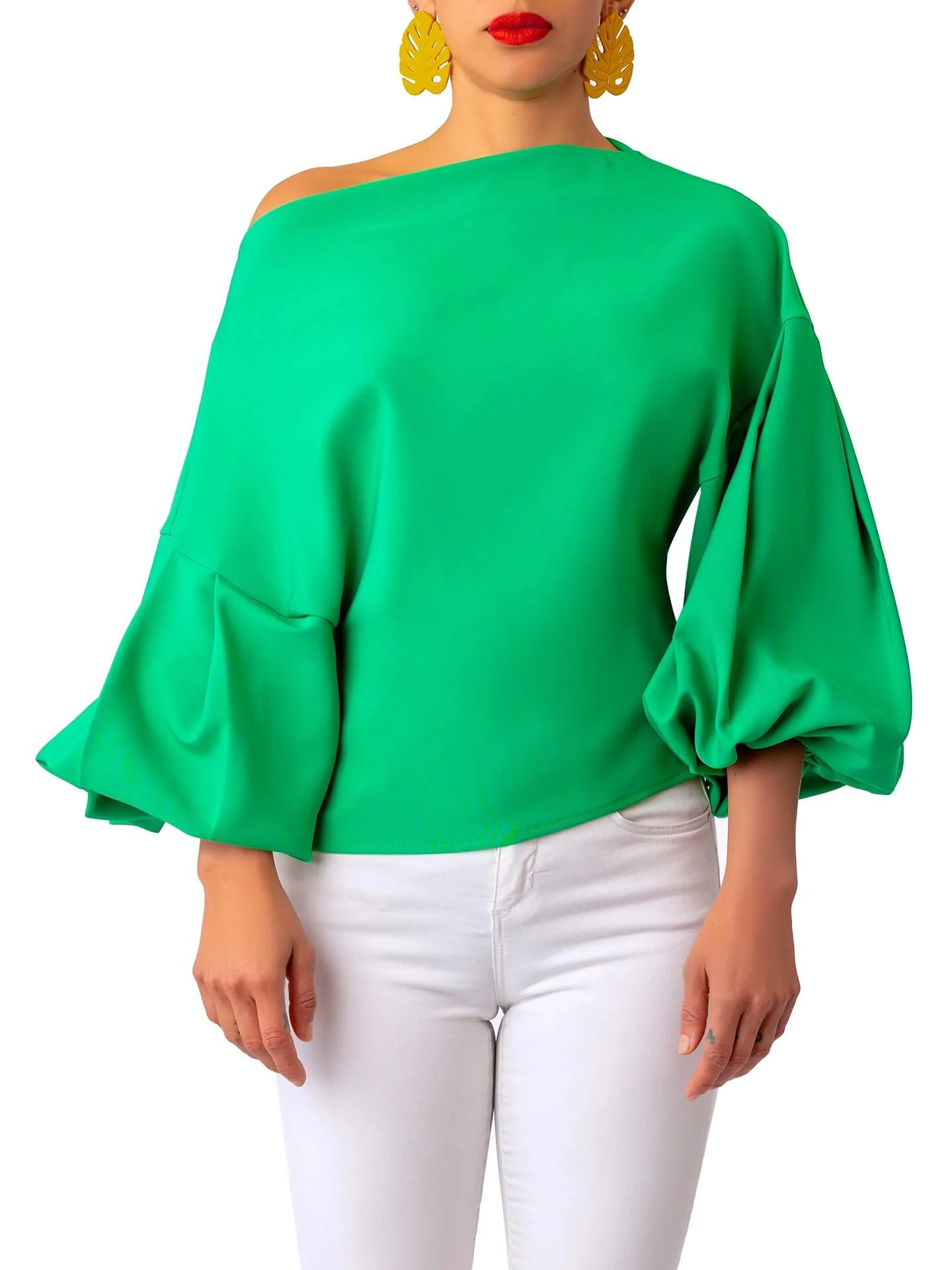 “Kóre” Jade Billow Sleeve Top - Image 7