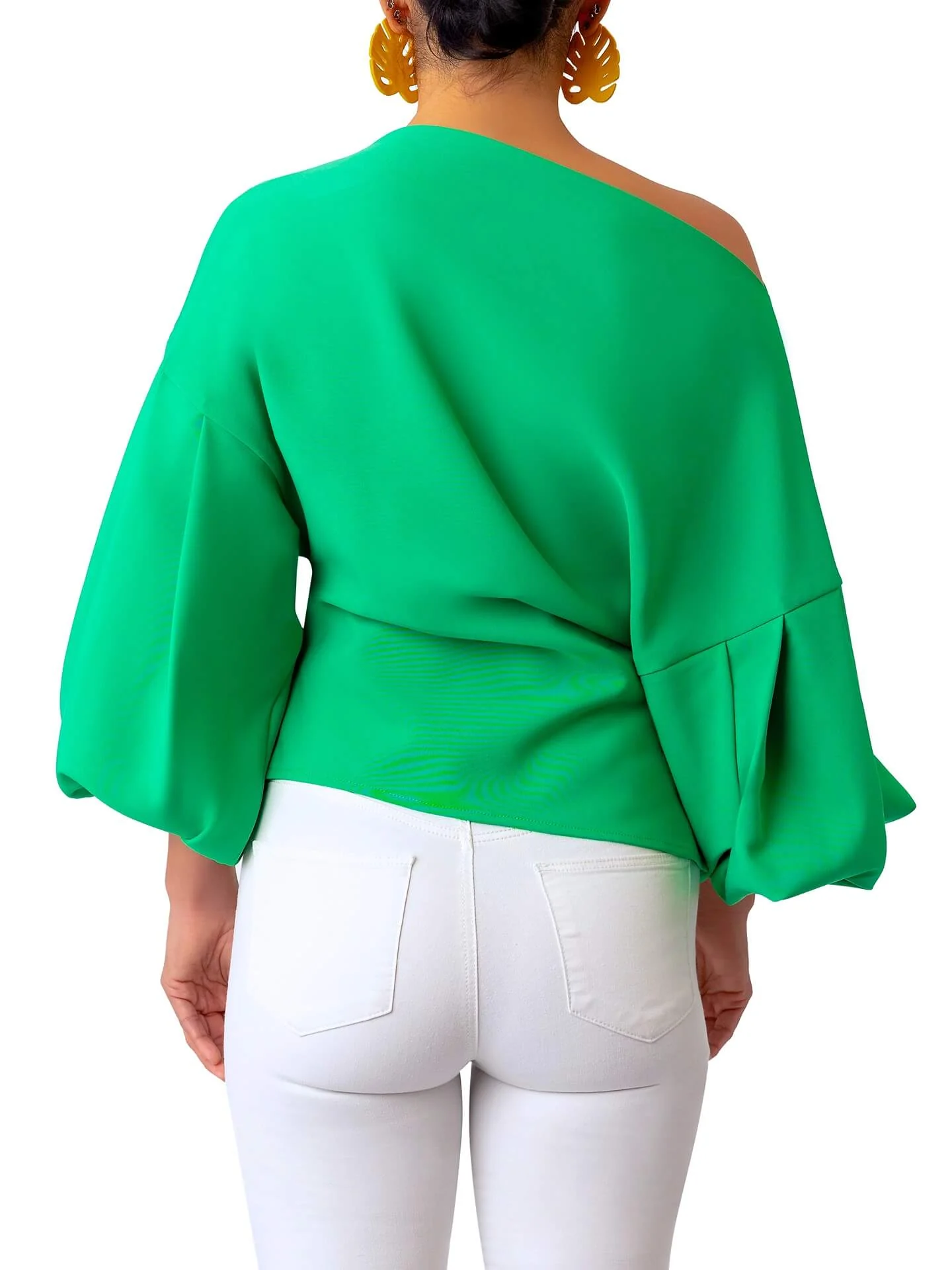 “Kóre” Jade Billow Sleeve Top - Image 9