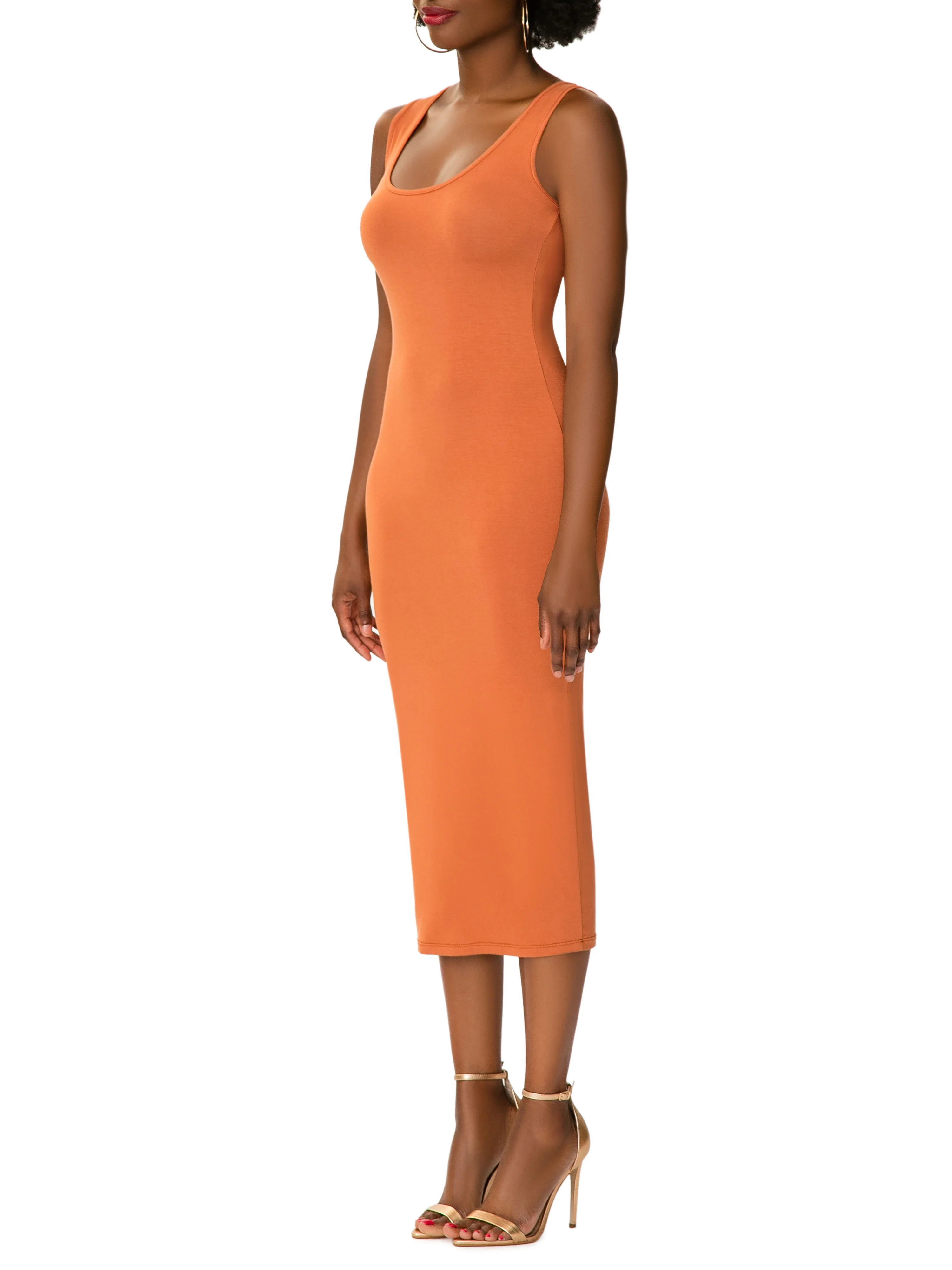 "Lala" Bronze Jersey Tank Dress - Image 5