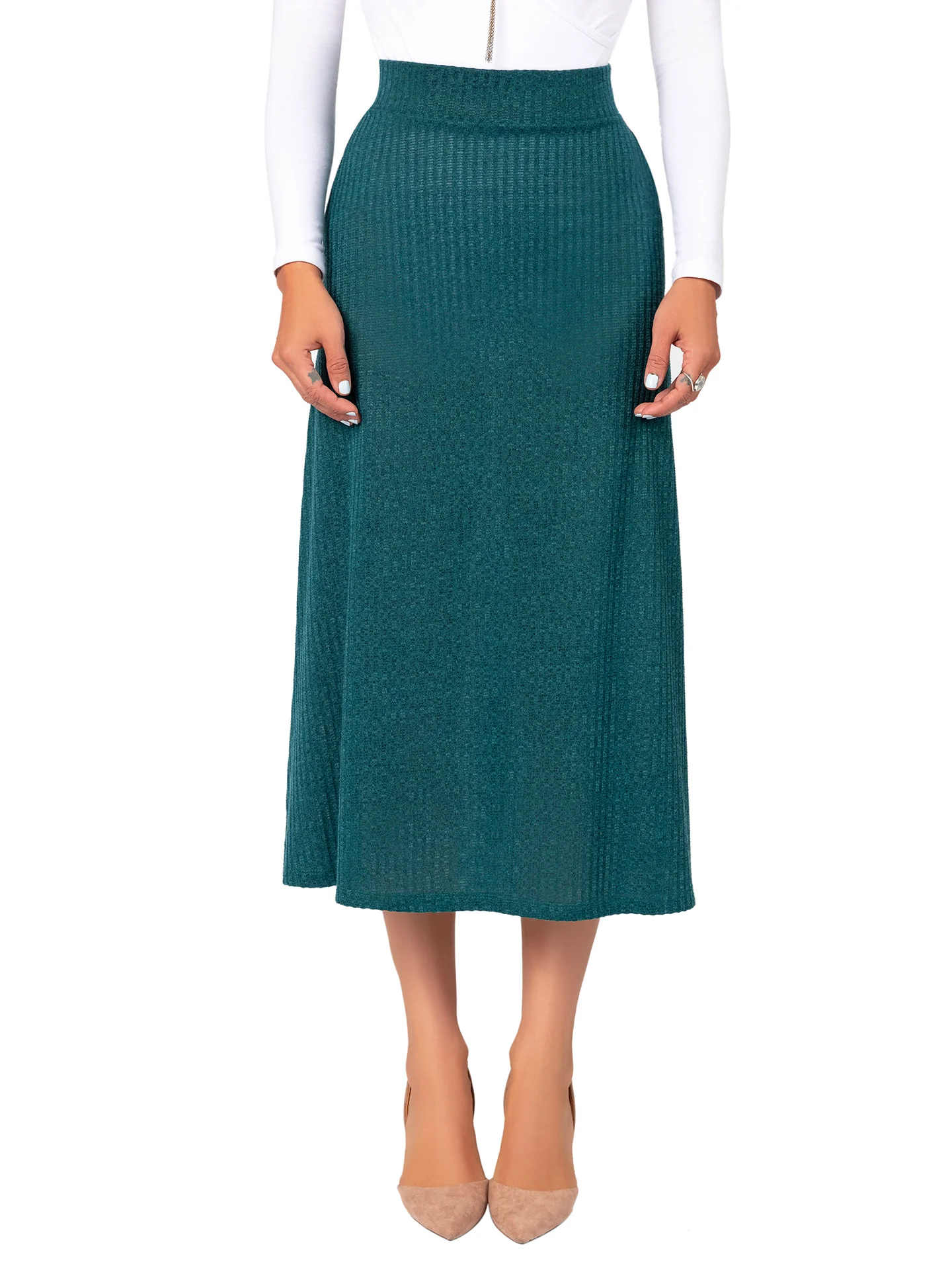 "Laverne" Hunter Green A-Line Skirt - Image 4