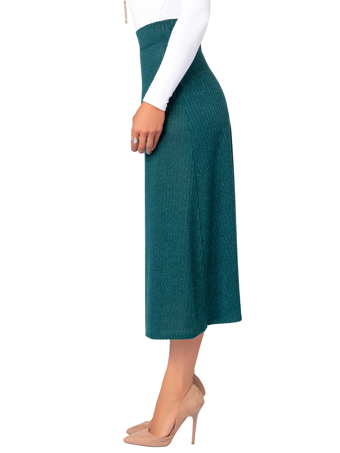 "Laverne" Hunter Green A-Line Skirt - Image 6