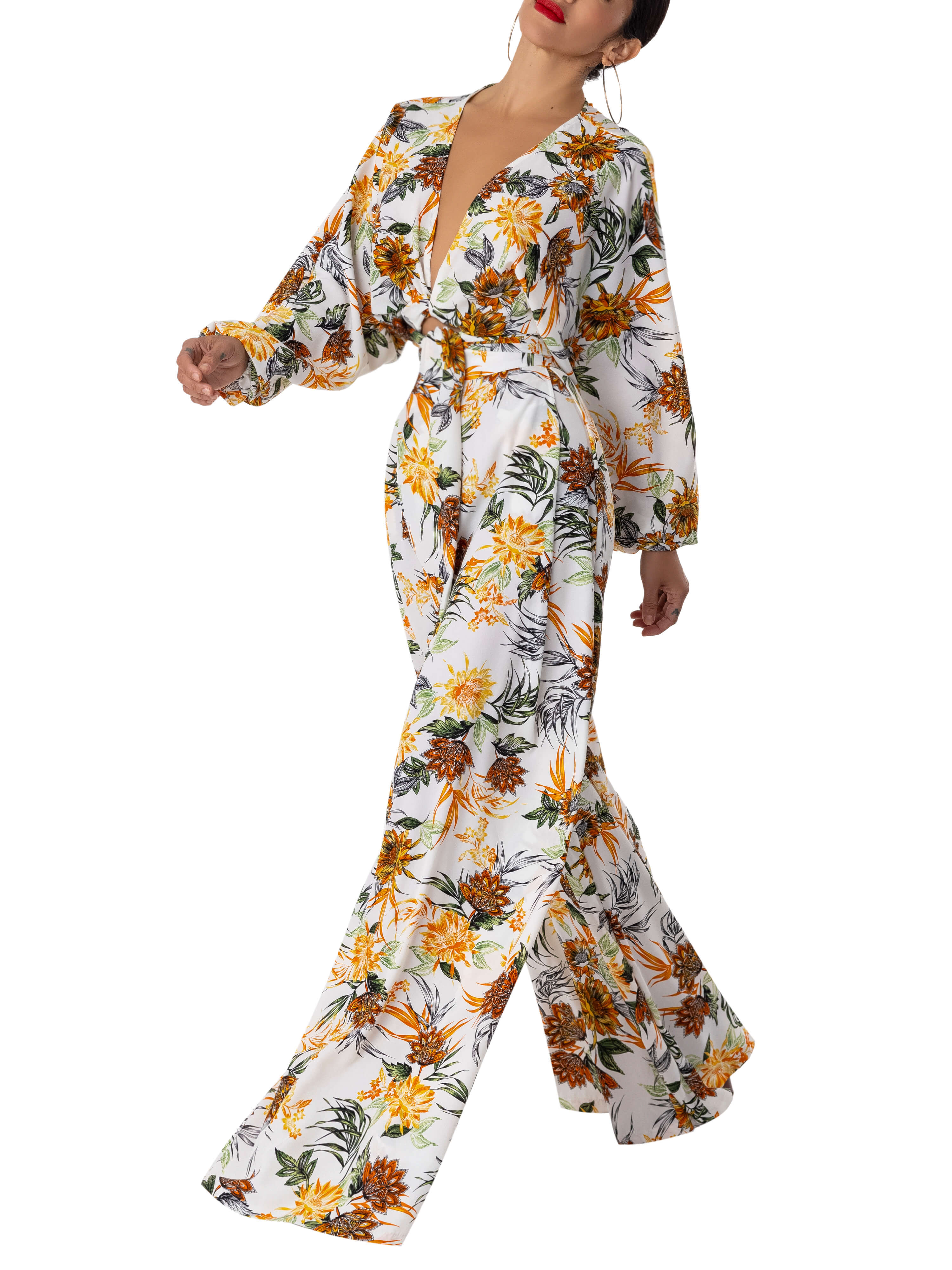 "Leaf" Print Wrap Top - Image 2