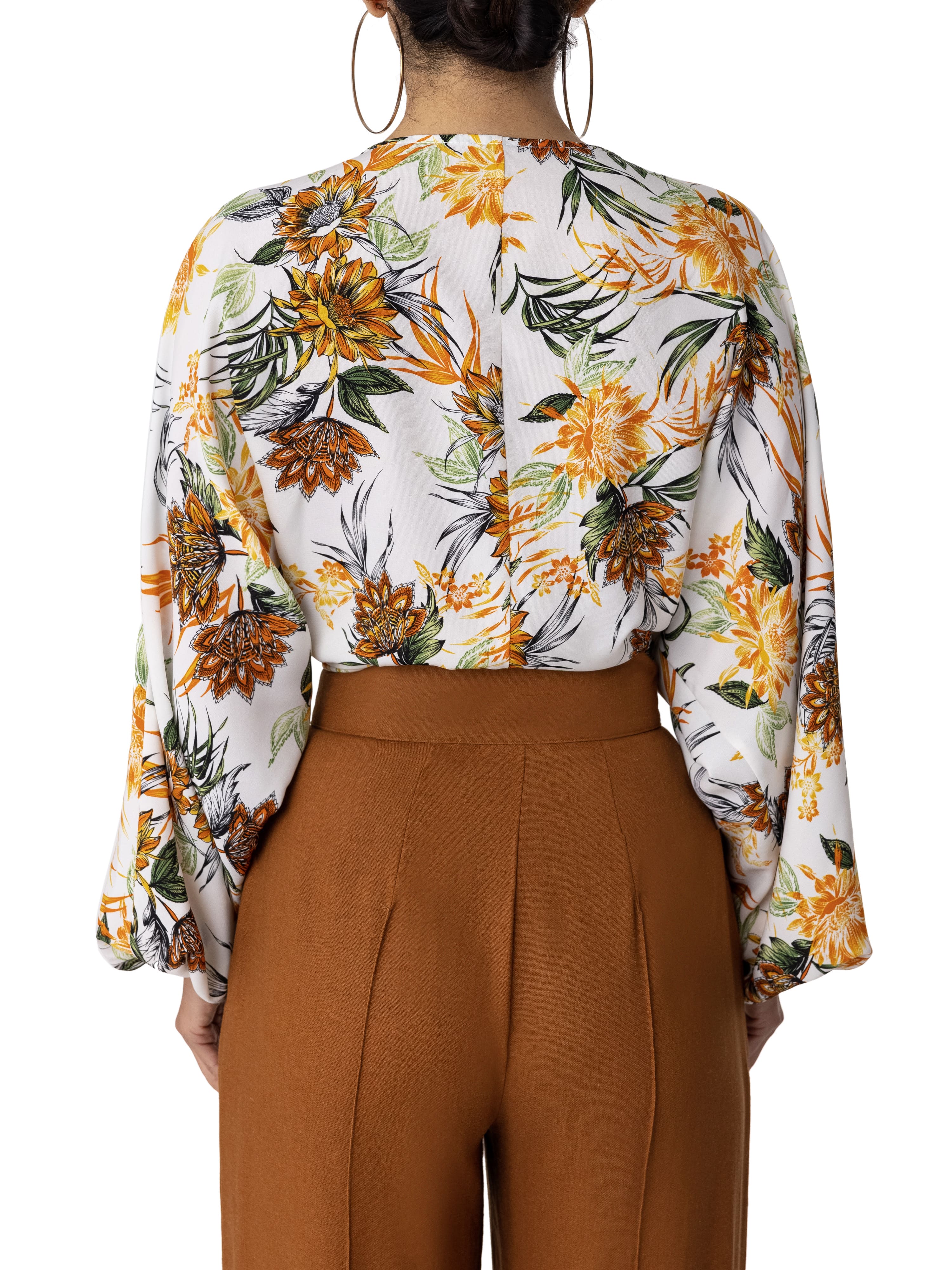 "Leaf" Print Wrap Top - Image 6