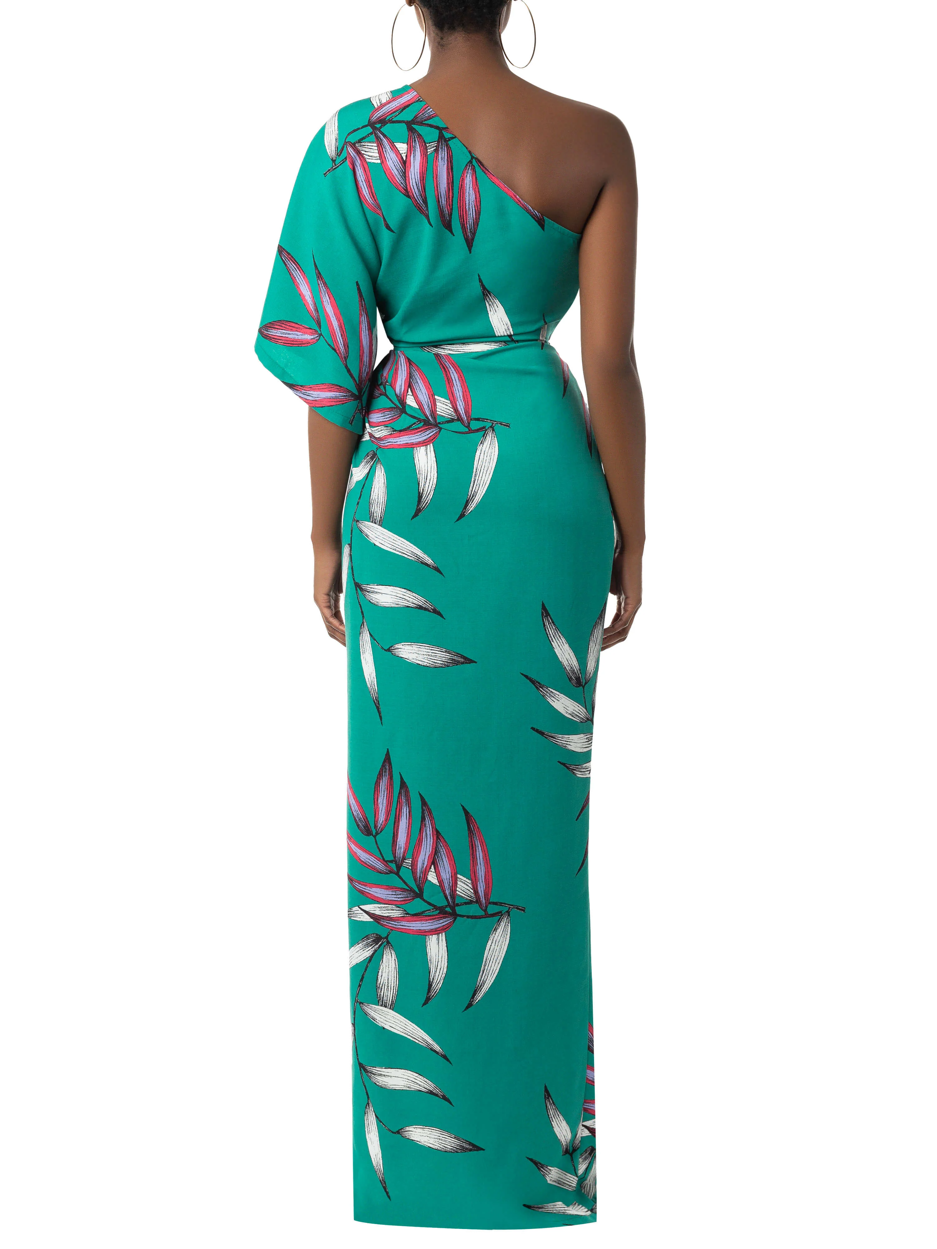"Leilani" Jade One Shoulder Draped Dress - Image 5
